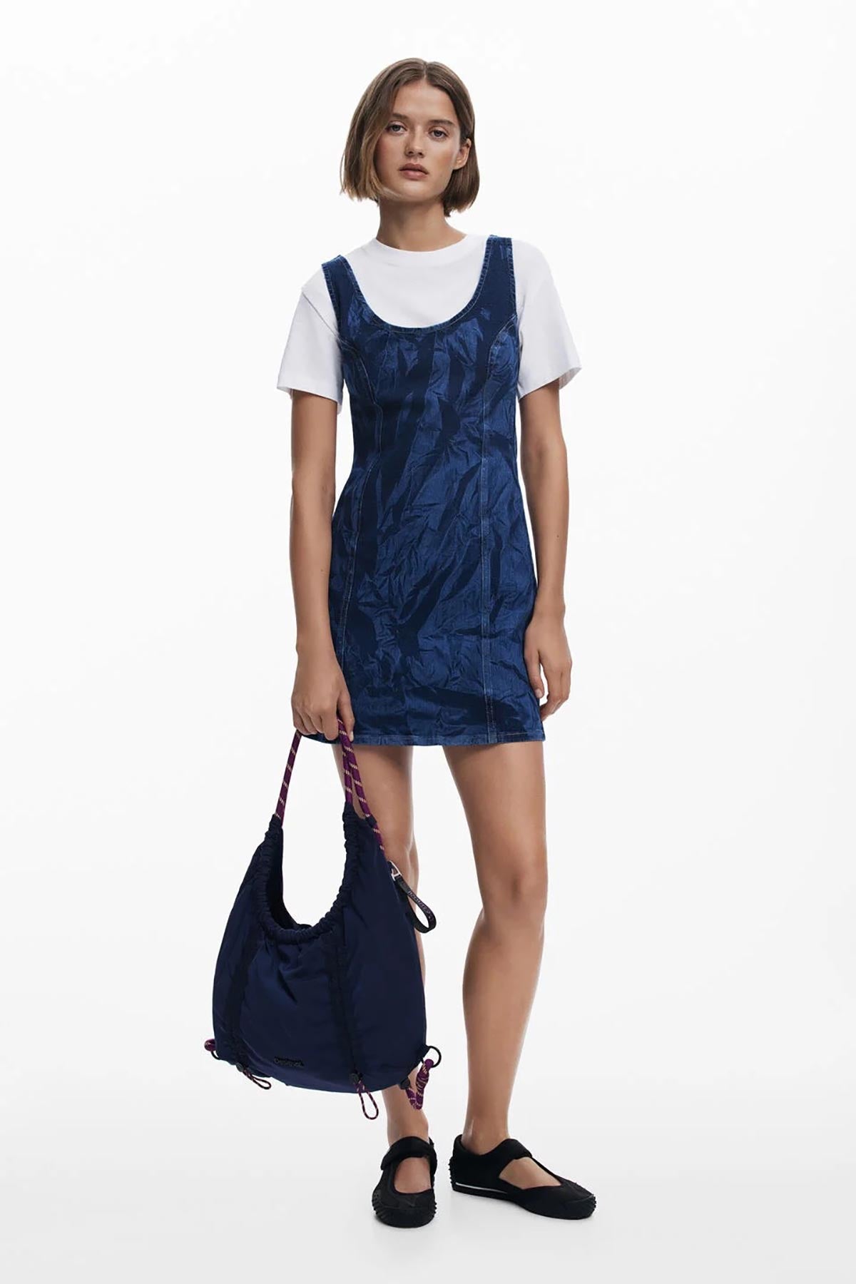 Desigual Adjustable Shopper Bag In Blue
