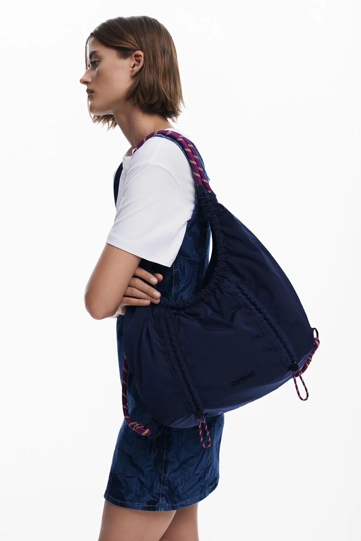Desigual Adjustable Shopper Bag In Blue