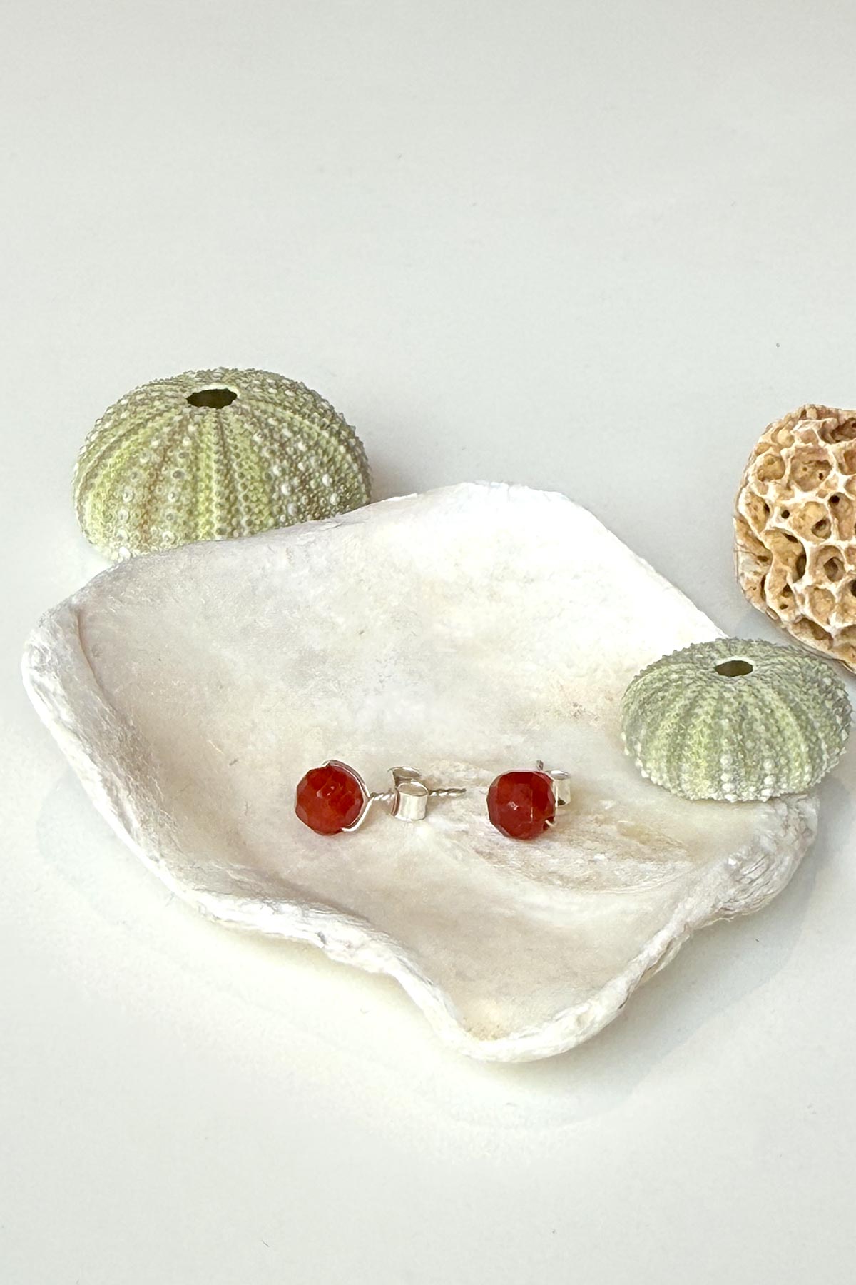 Cranberry Gemstone Stud Earrings