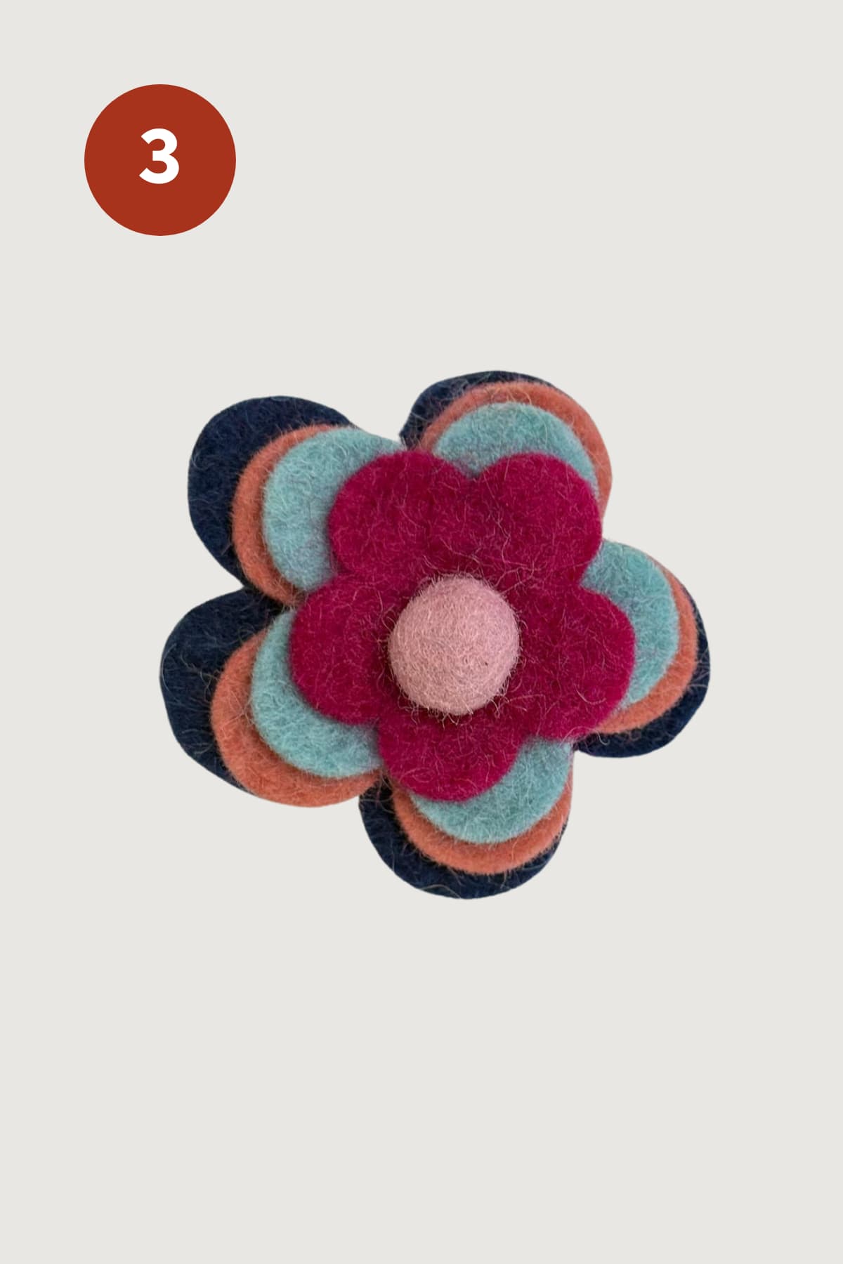 Paper High Felt Flower Brooch