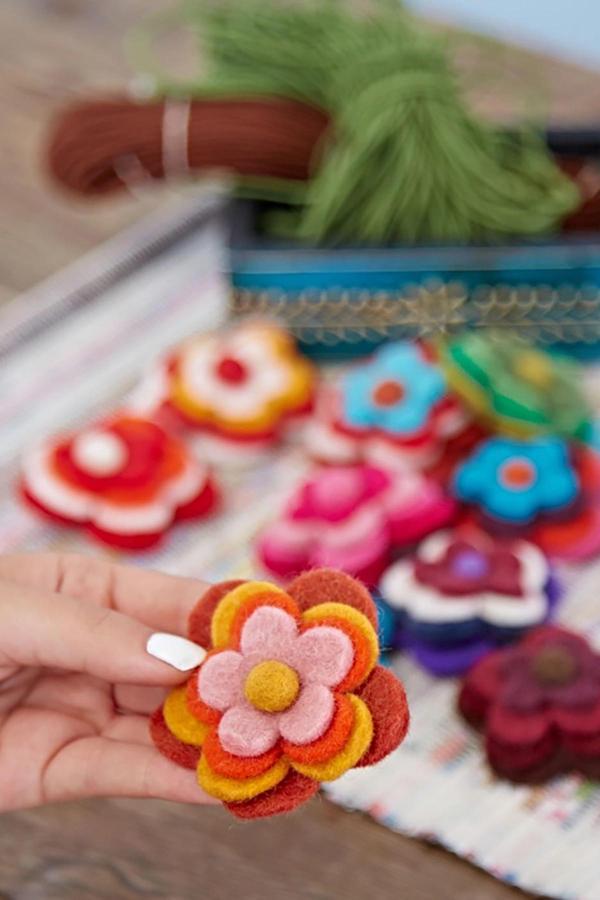 Paper High Felt Flower Brooch