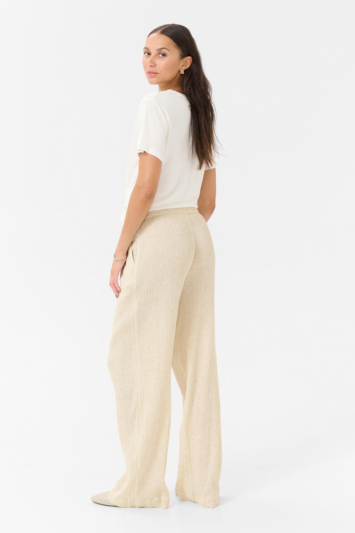 Kaffe KAgitte Pants In Feather Gray Melange