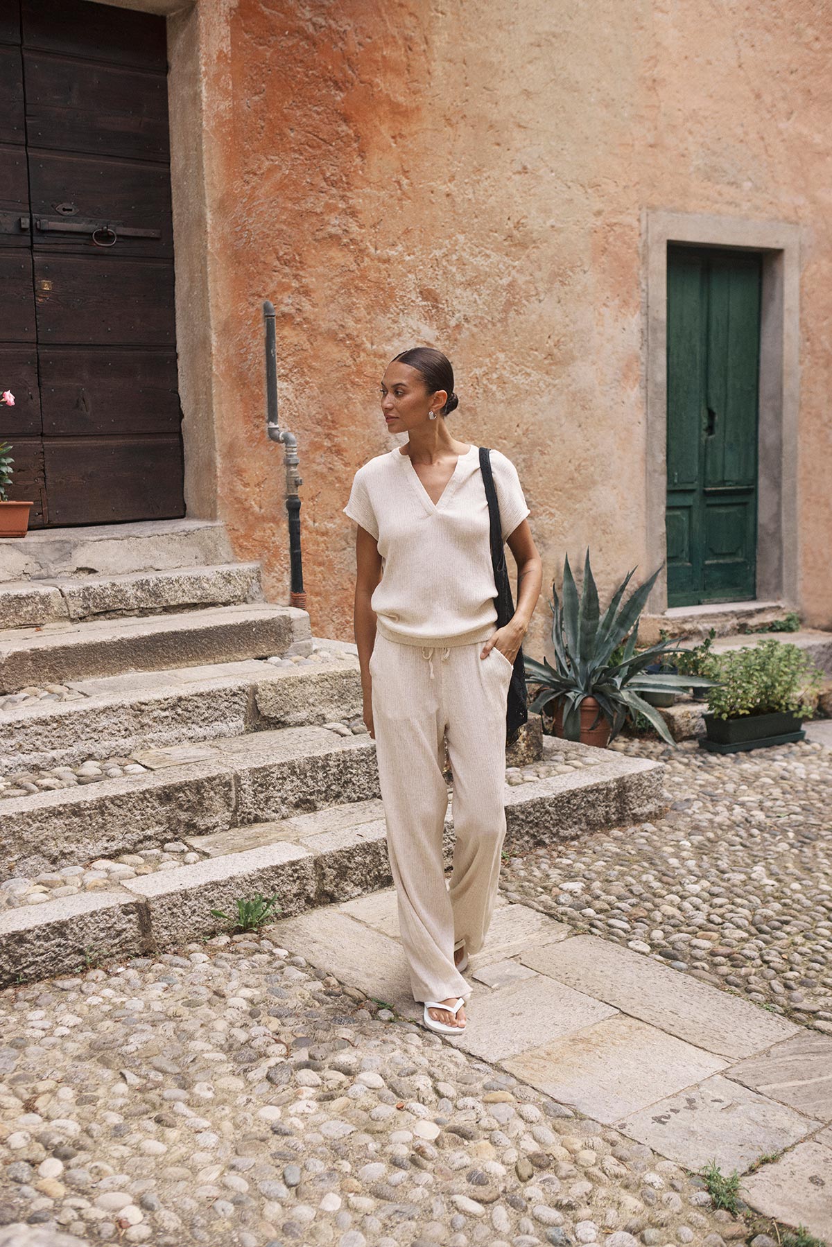 Kaffe KAgitte Pants In Feather Gray Melange