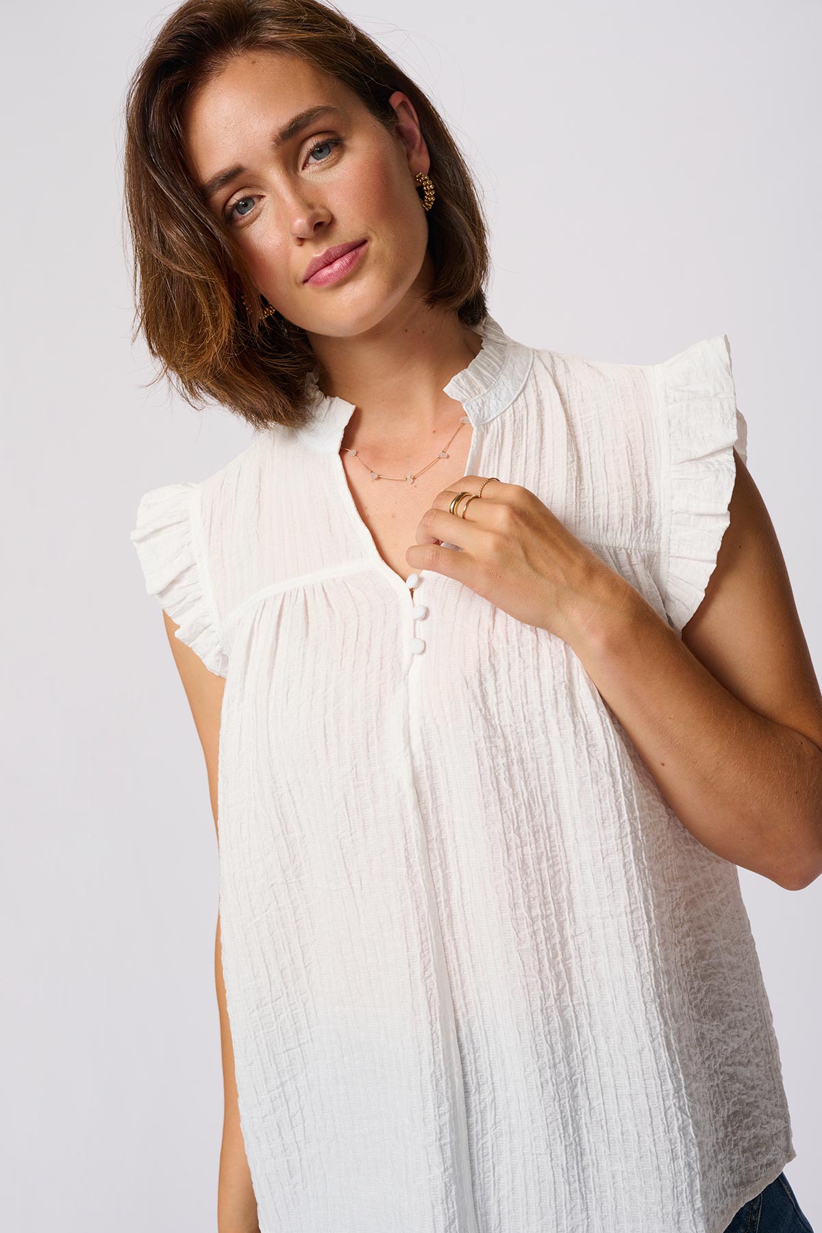 Kaffe KAliany Blouse In Chalk