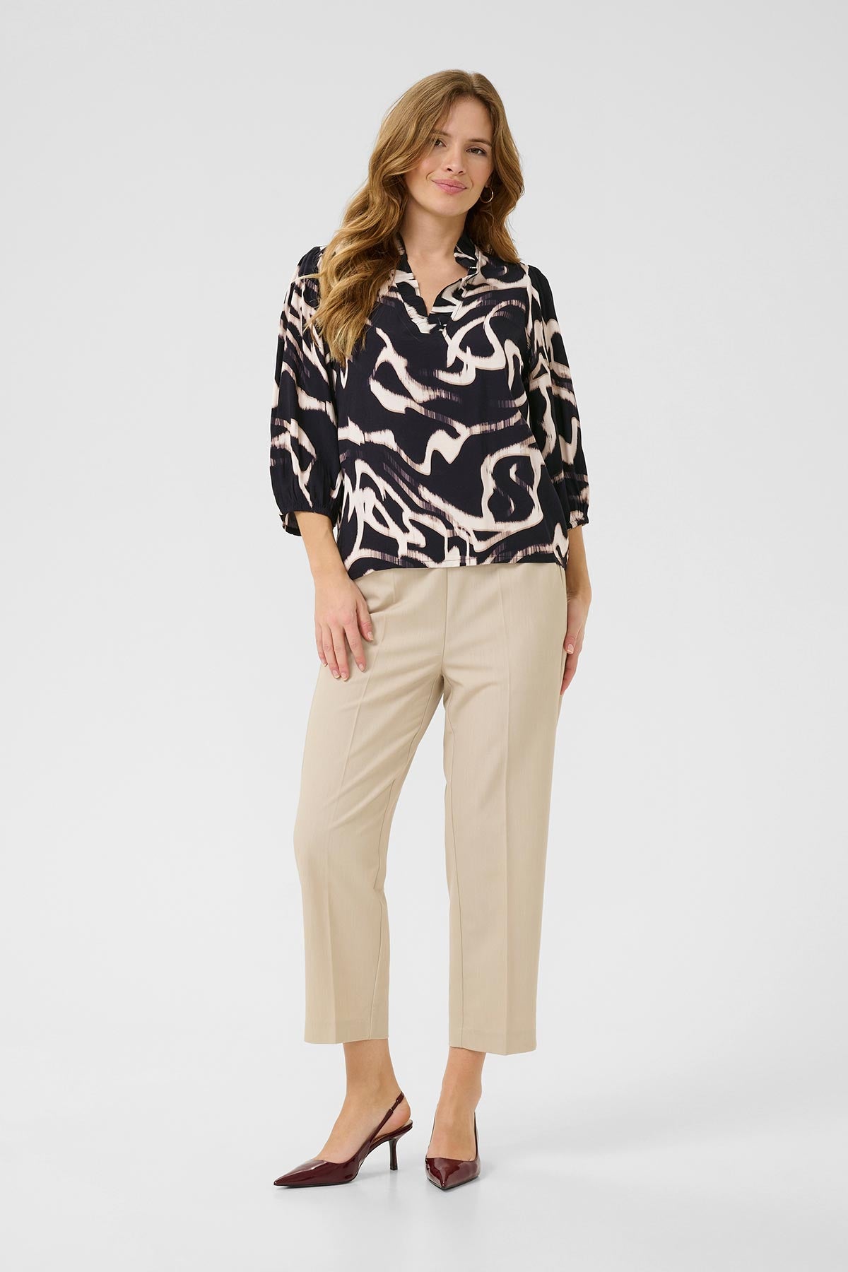 Kaffe KAmartha Frill Blouse In Black