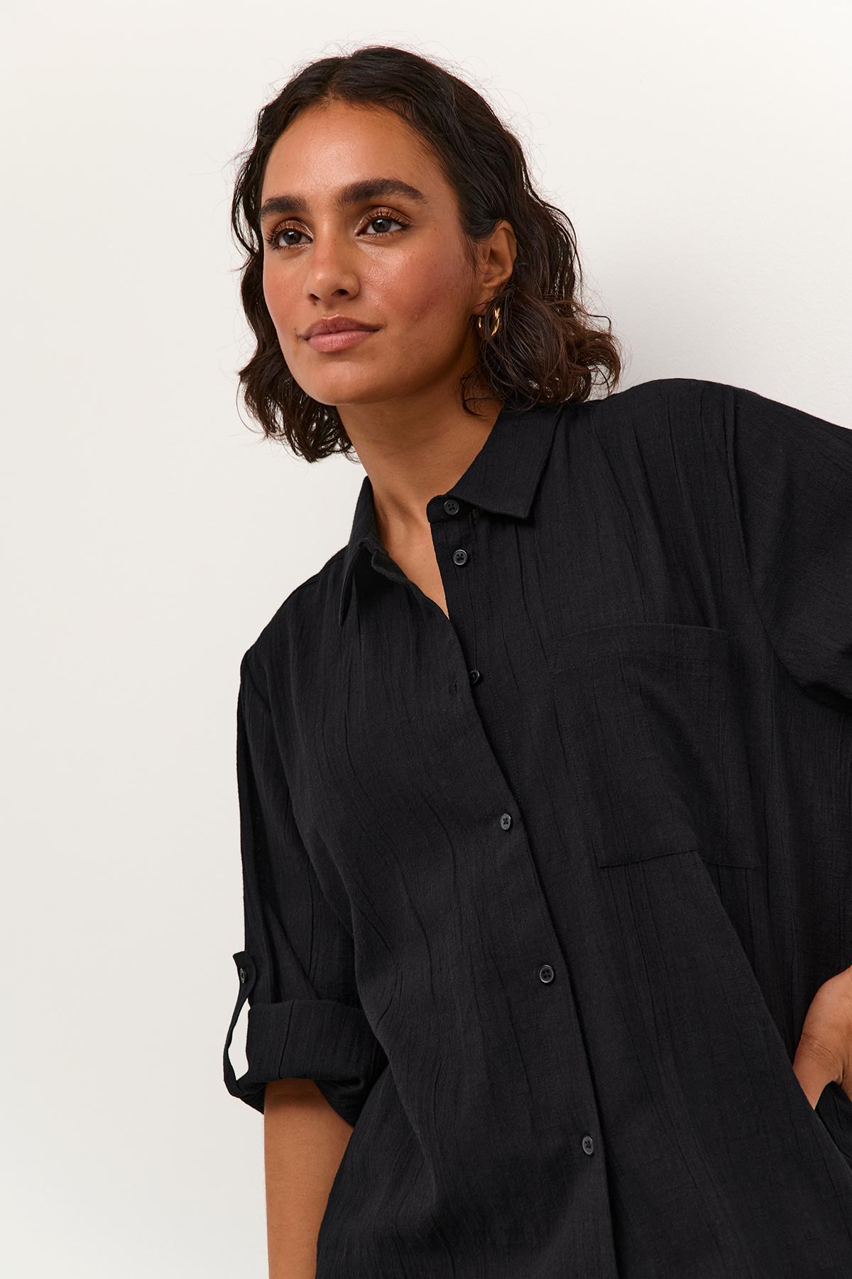 Kaffe KApauline Shirt Dress In Black