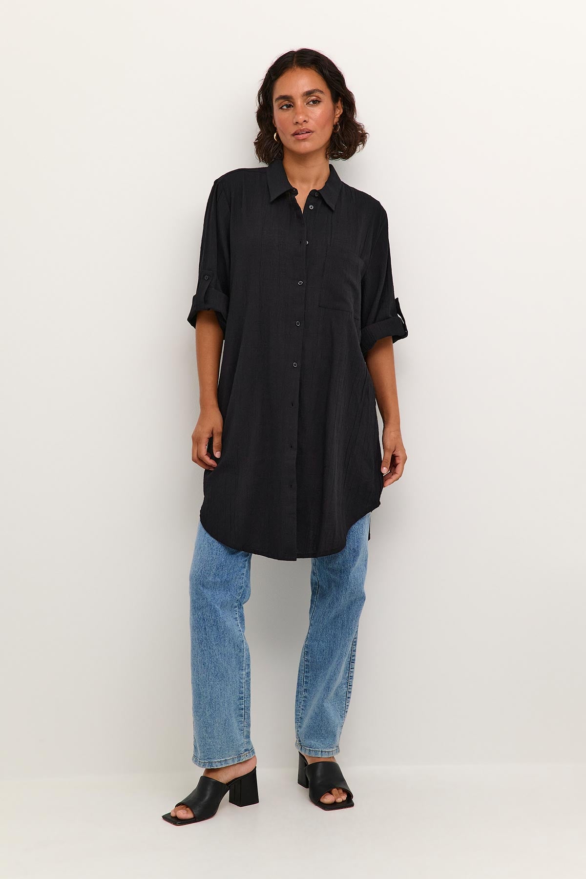 Kaffe KApauline Shirt Dress In Black