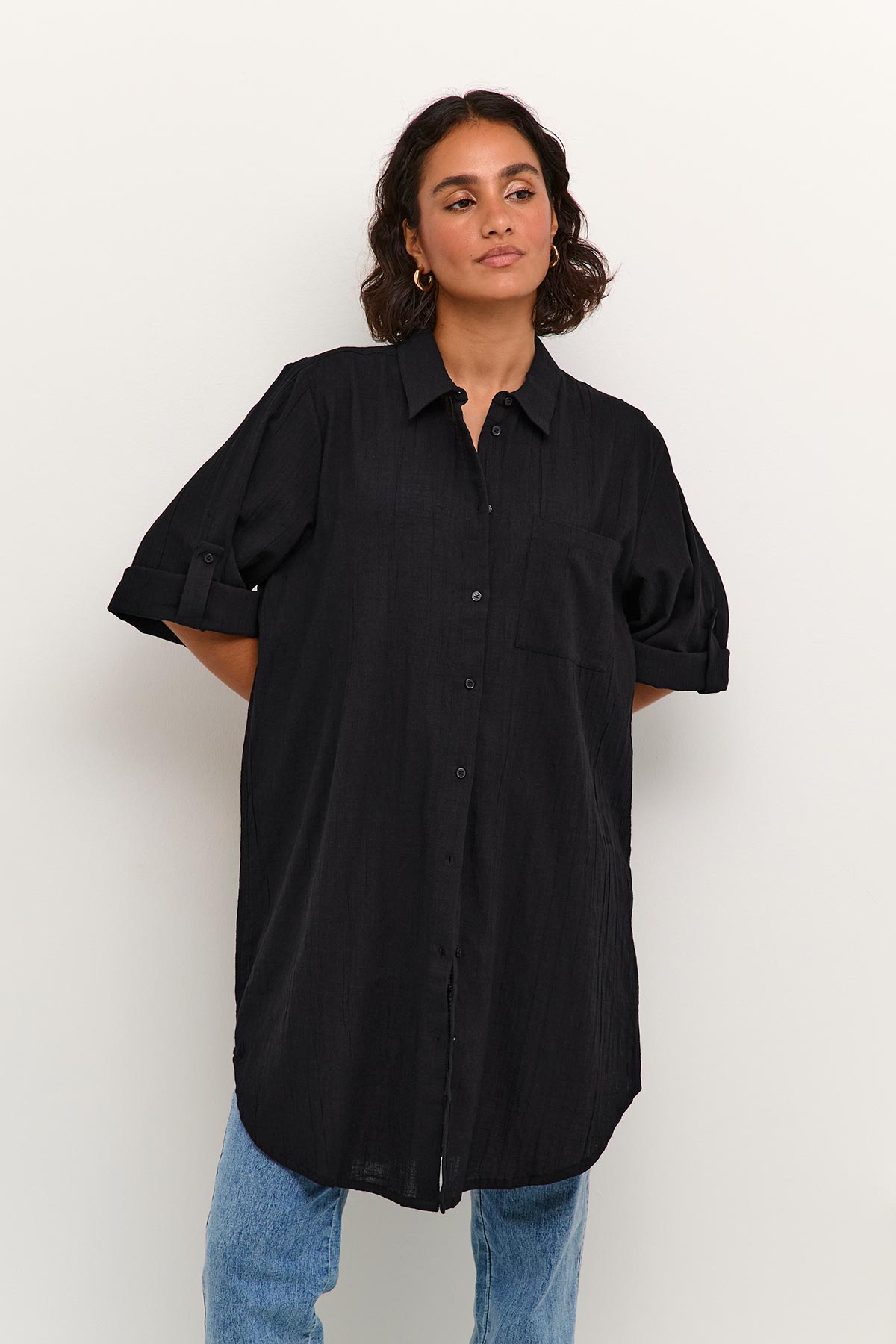 Kaffe KApauline Shirt Dress In Black