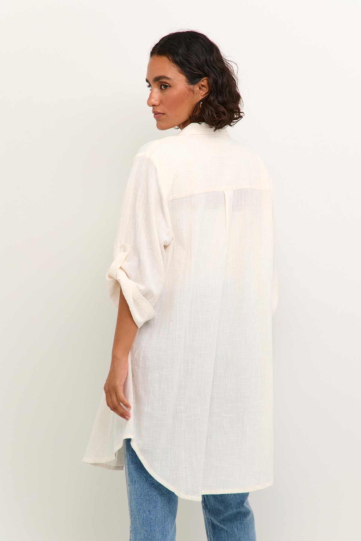Kaffe KApauline Shirt Dress In Chalk