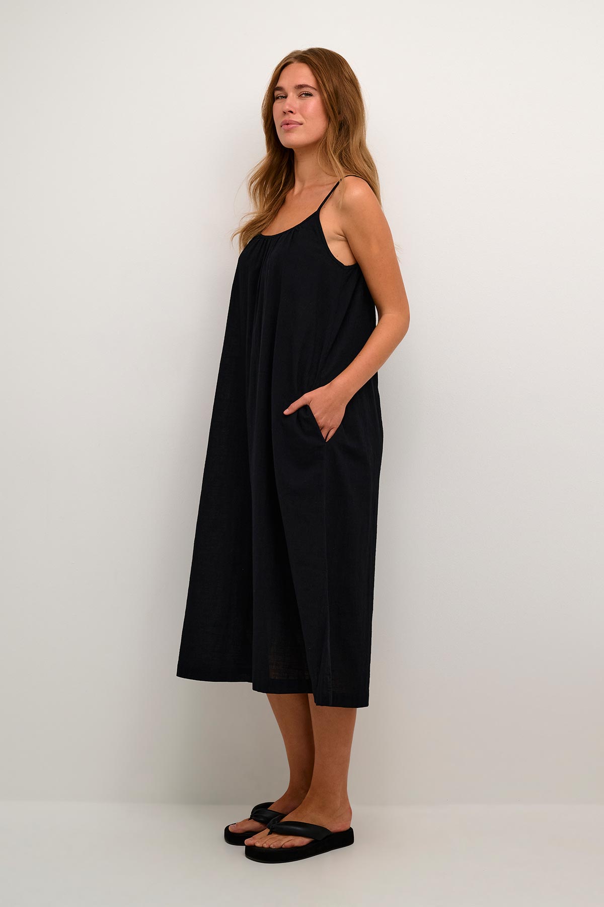 Kaffe KApauline Strap Dress In Black