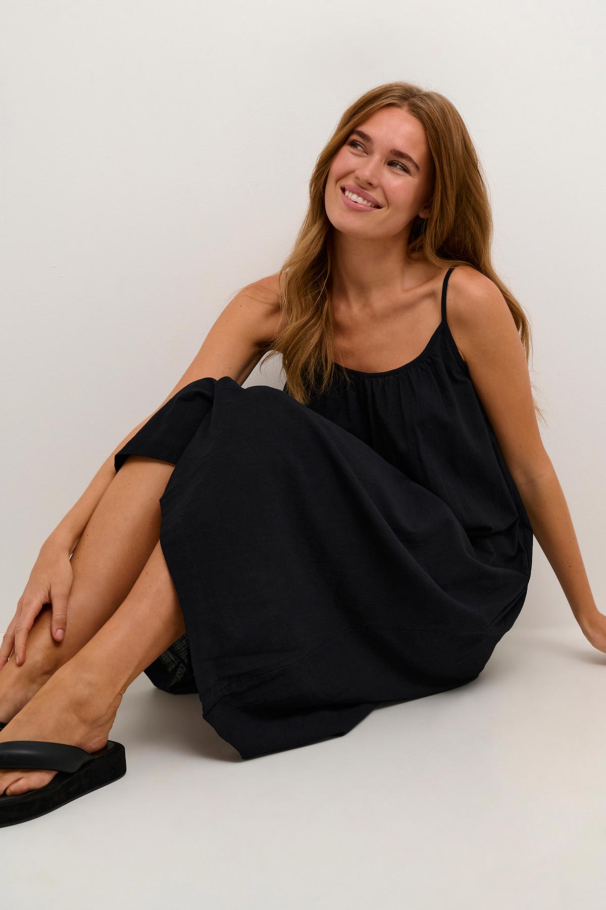Kaffe KApauline Strap Dress In Black