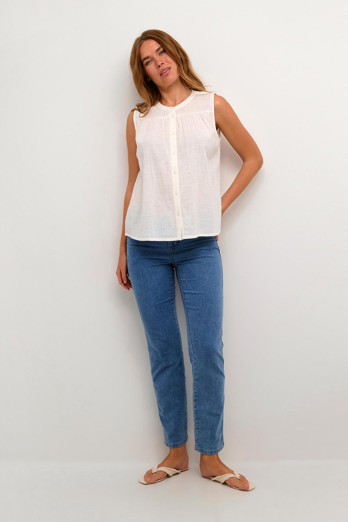 Kaffe KApauline Top In Chalk