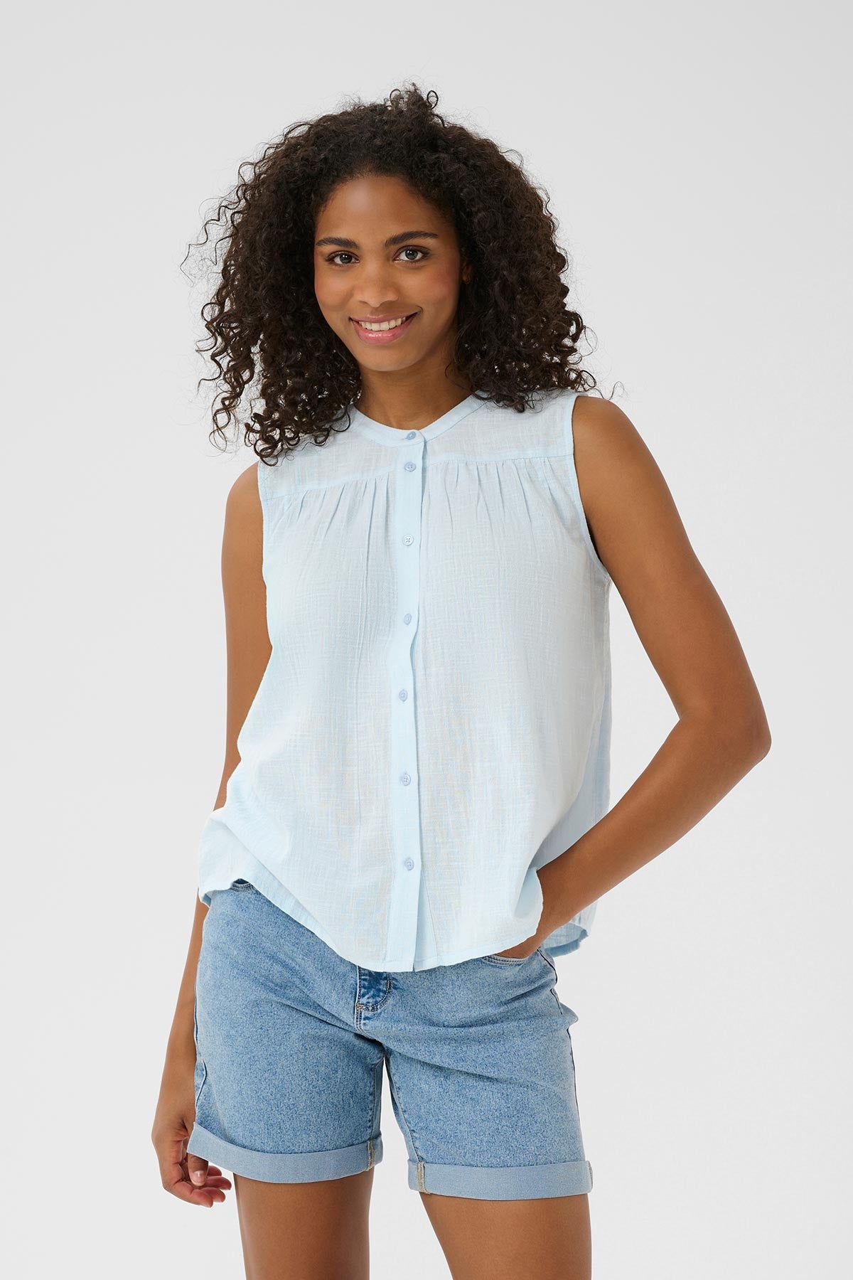 Kaffe KApauline Top In Nantucket Breeze