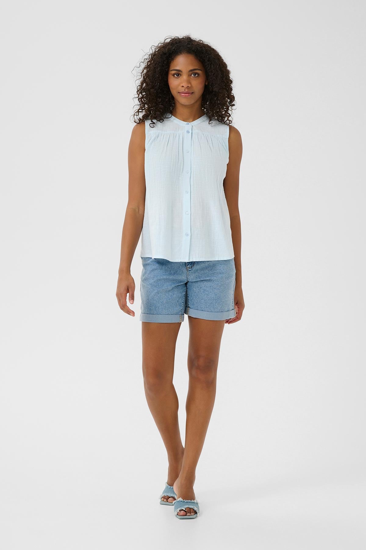 Kaffe KApauline Top In Nantucket Breeze