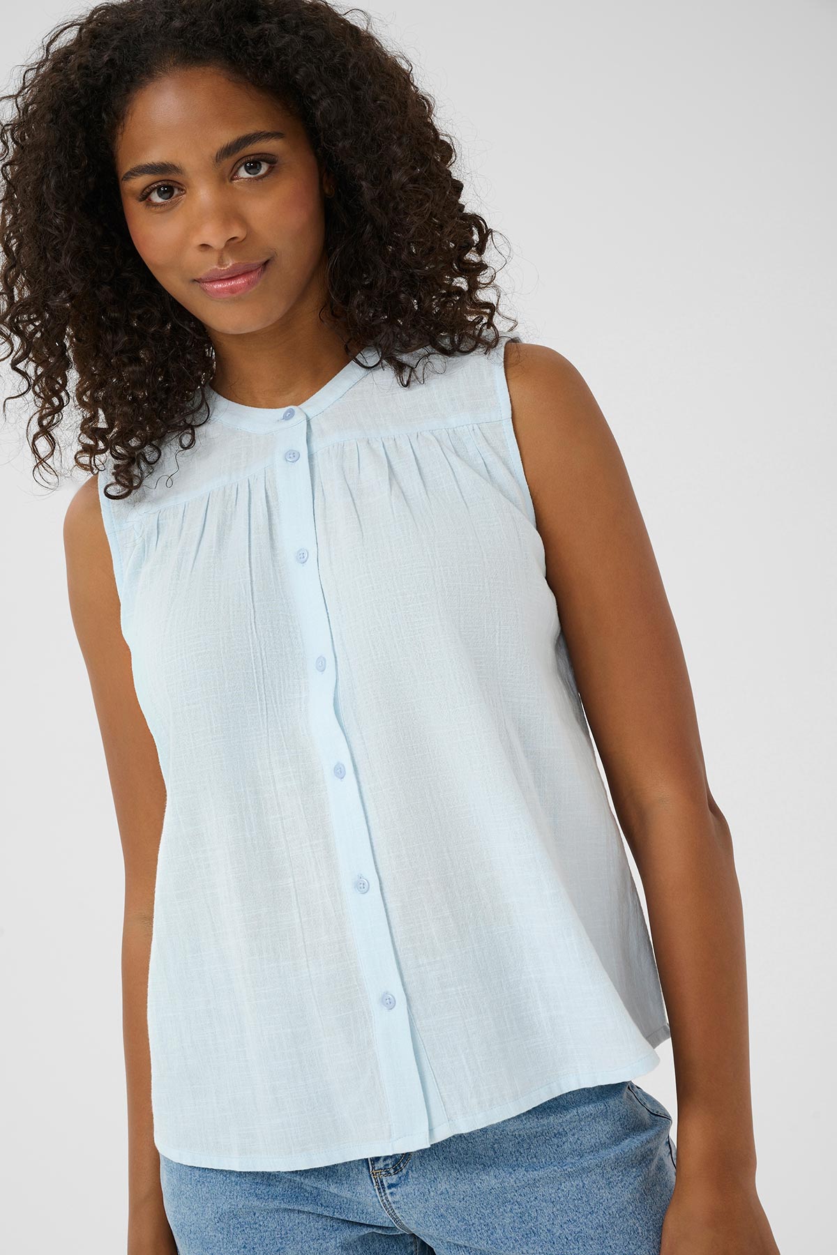 Kaffe KApauline Top In Nantucket Breeze