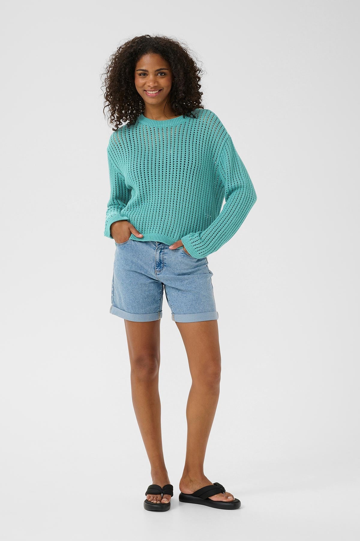 Kaffe KAsolar Pullover In Teal