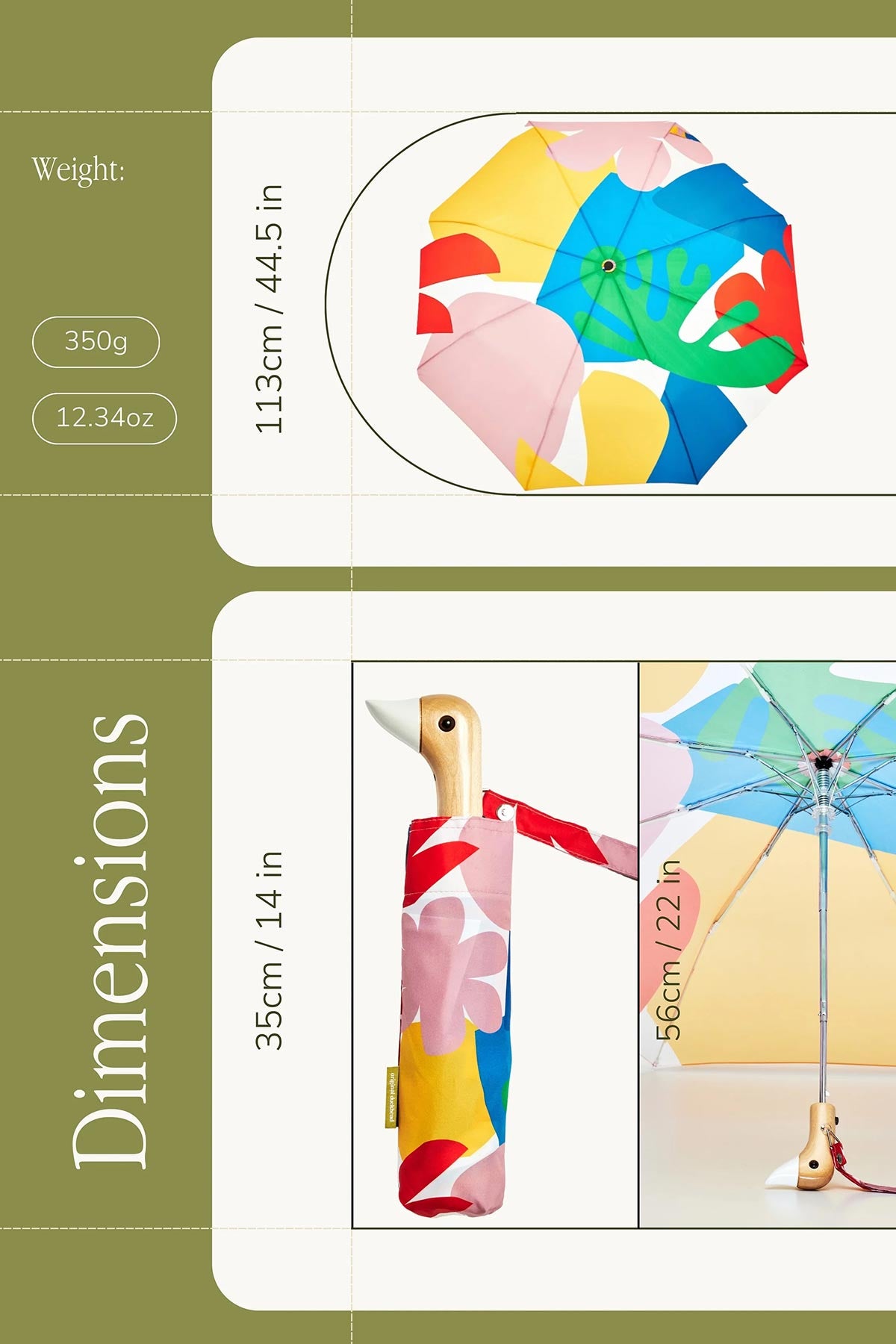 Original Duckhead Matisse Print Eco-Friendly Compact Duck Umbrella