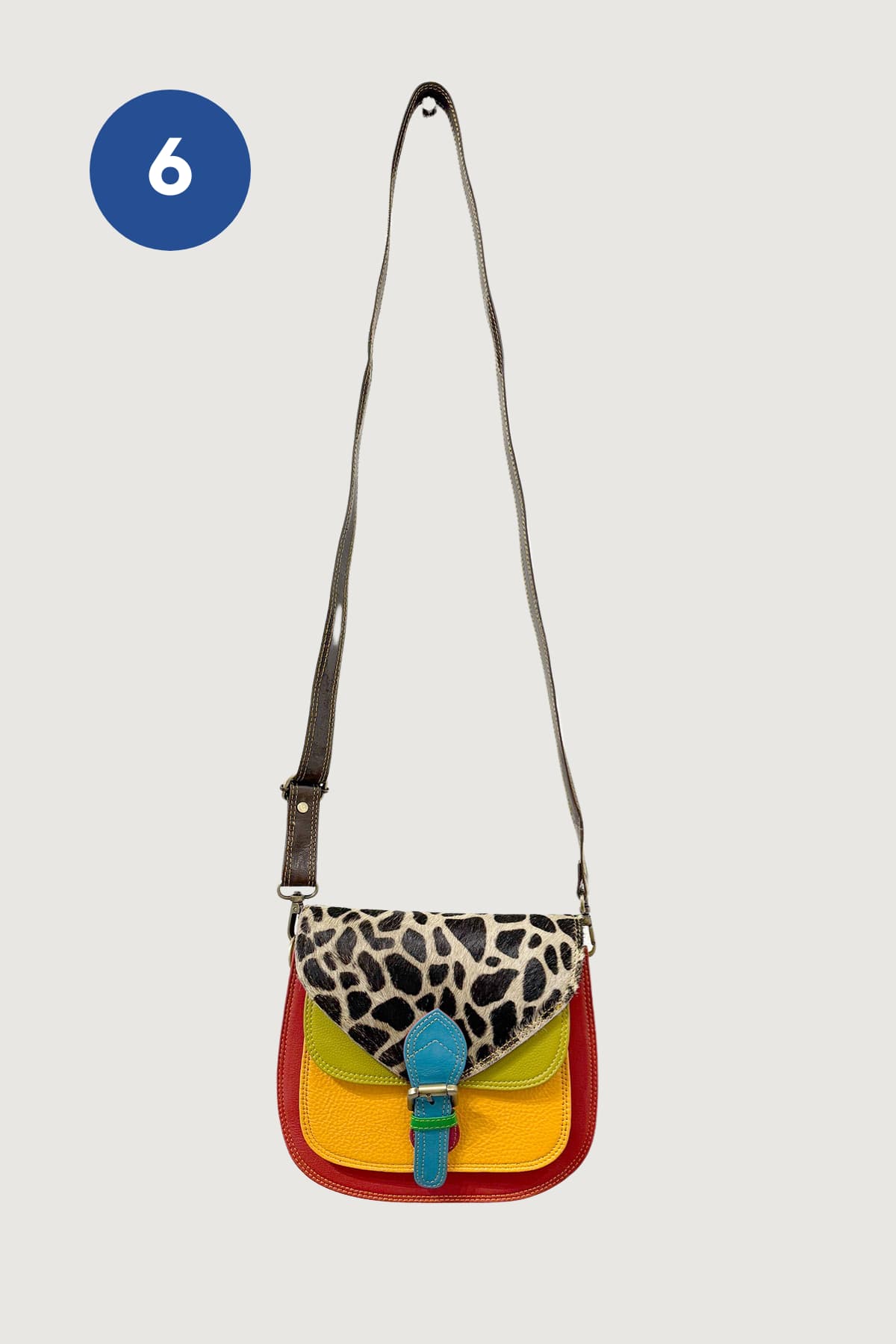 Vaani Recycled Leather Saddle Crossbody Bag