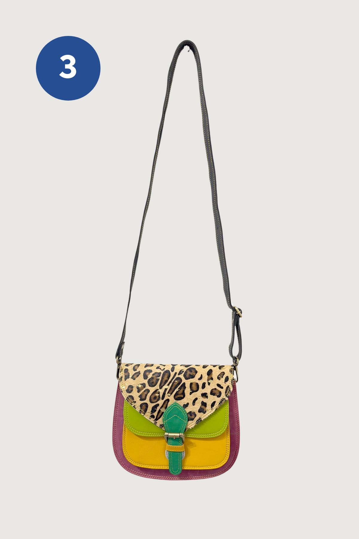 Vaani Recycled Leather Saddle Crossbody Bag