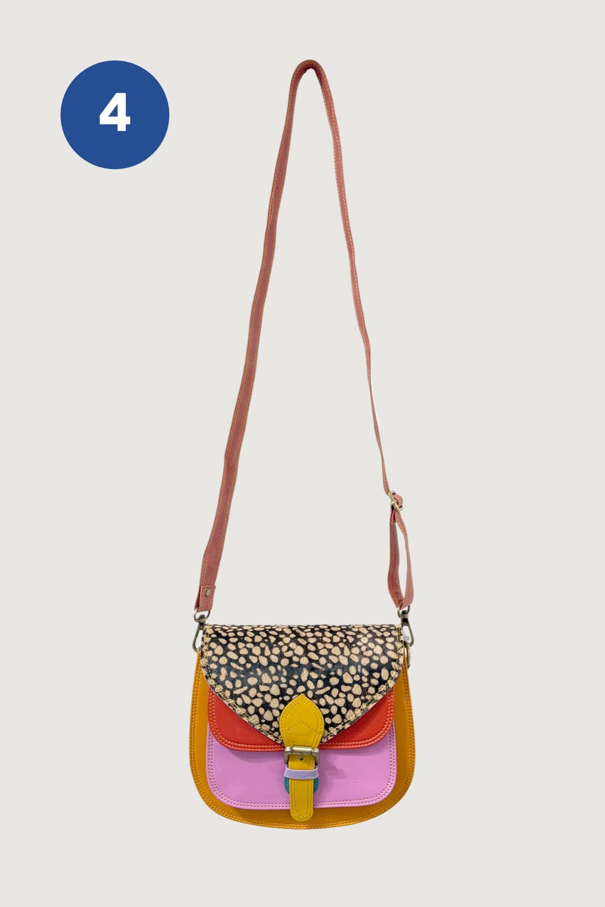 Vaani Recycled Leather Saddle Crossbody Bag