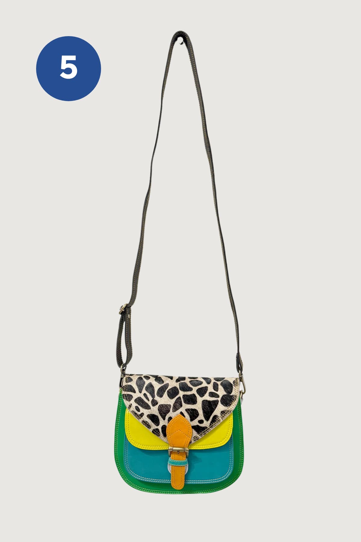 Vaani Recycled Leather Saddle Crossbody Bag