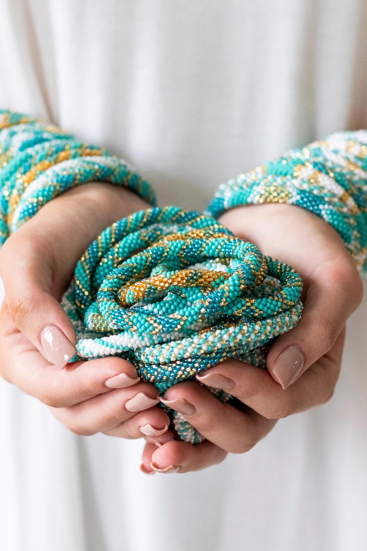 Aid Through Trade Aquamarine roll-on bracelets