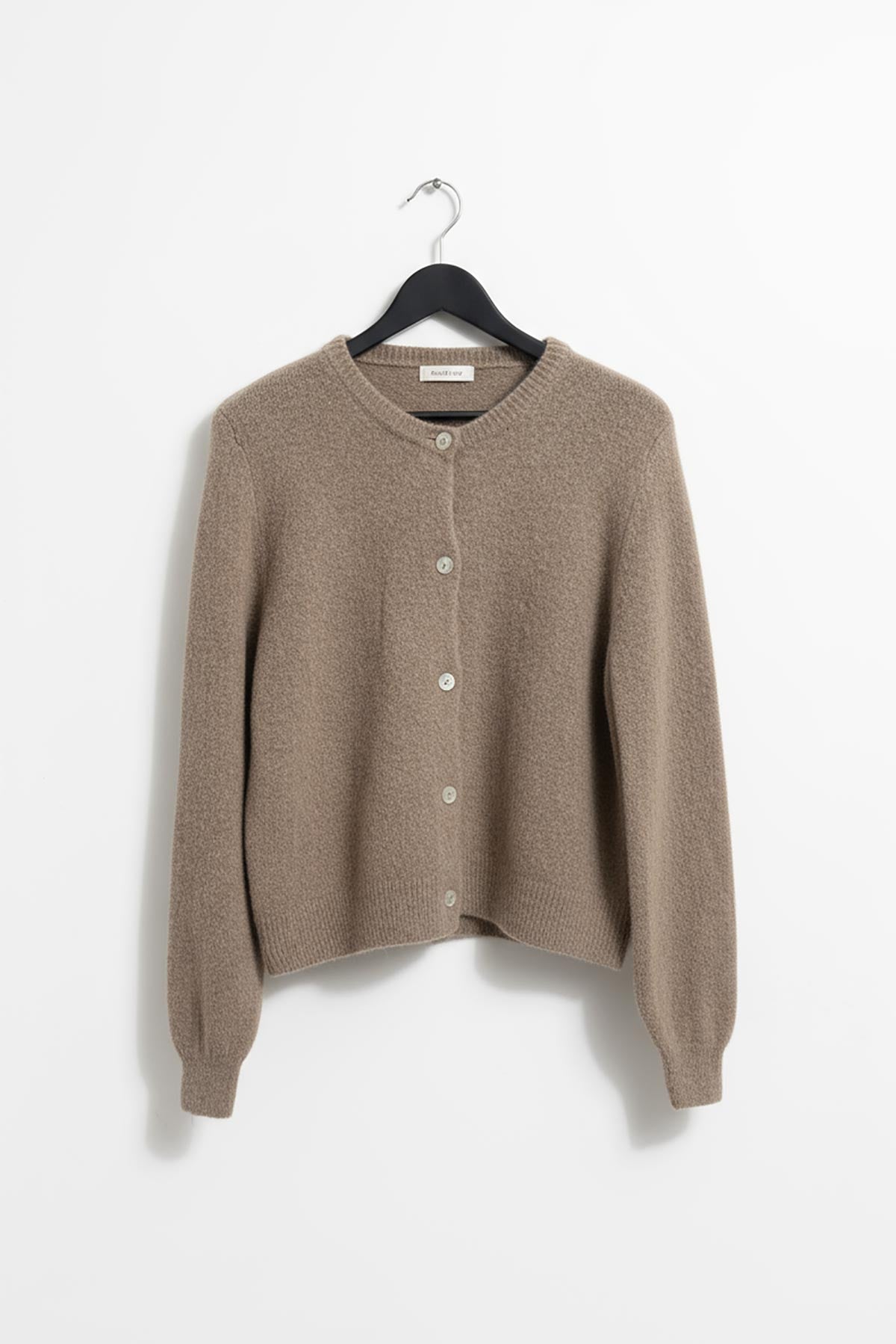 Stone alpaca blend cardigan with mother of pearl buttons product image