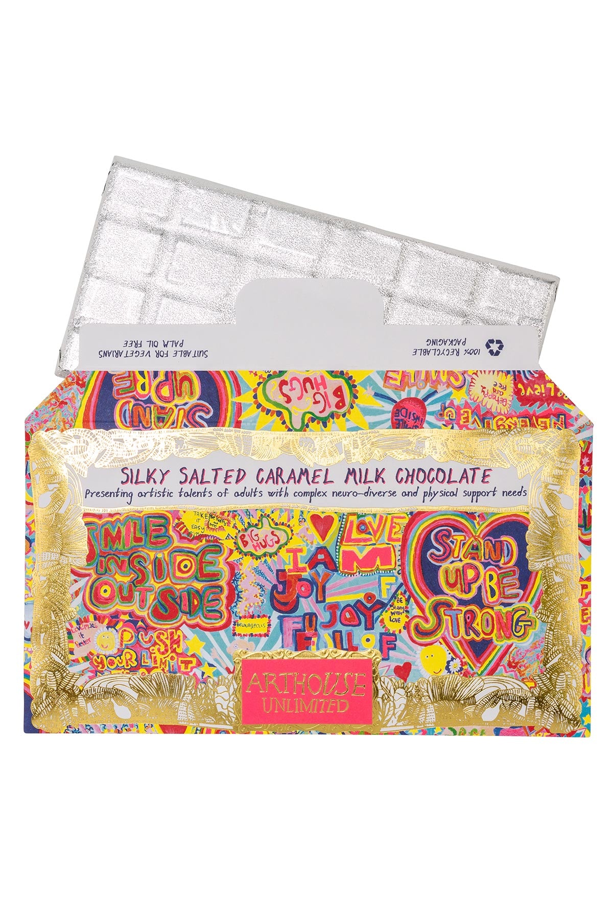 ARTHOUSE Unlimited Full of Joy Milk Chocolate Bar with salted caramel