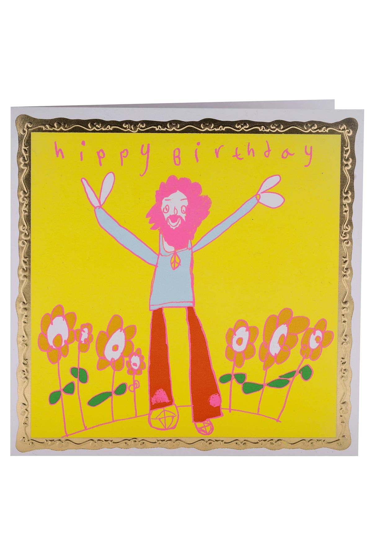 ARTHOUSE Unlimited Hippy Birthday greetings card with colourful artwork