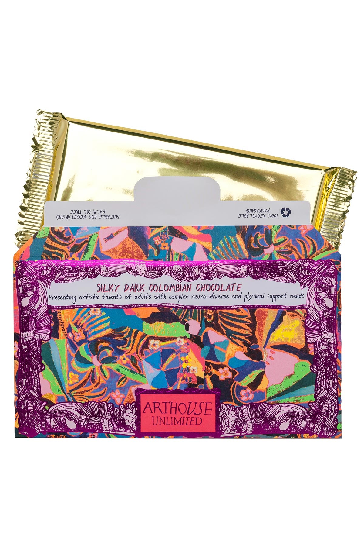 ARTHOUSE Unlimited Psychodelia Dark Chocolate Bar with vibrant artwork