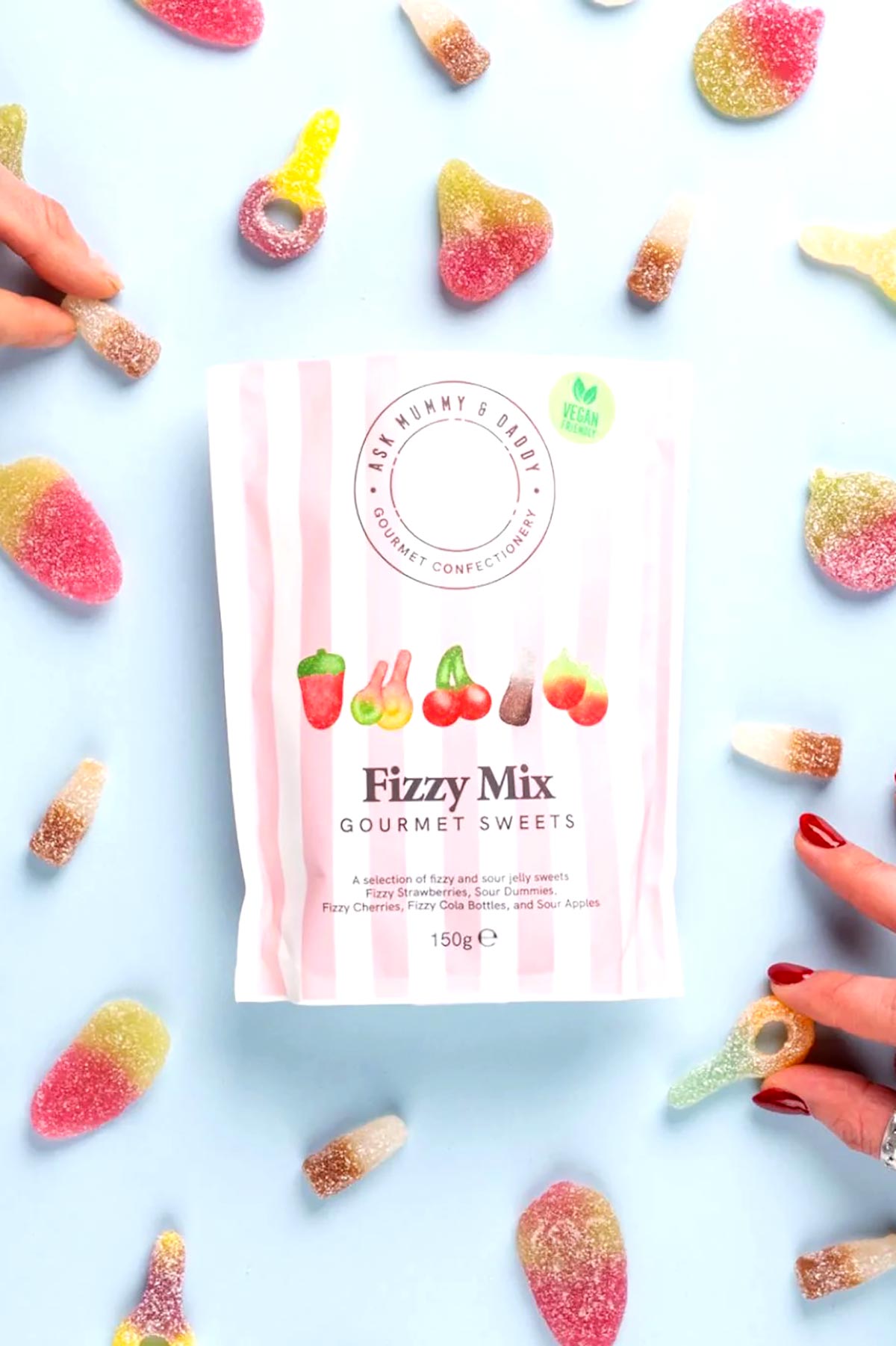 Giftable gourmet gummy share bag for grown-ups