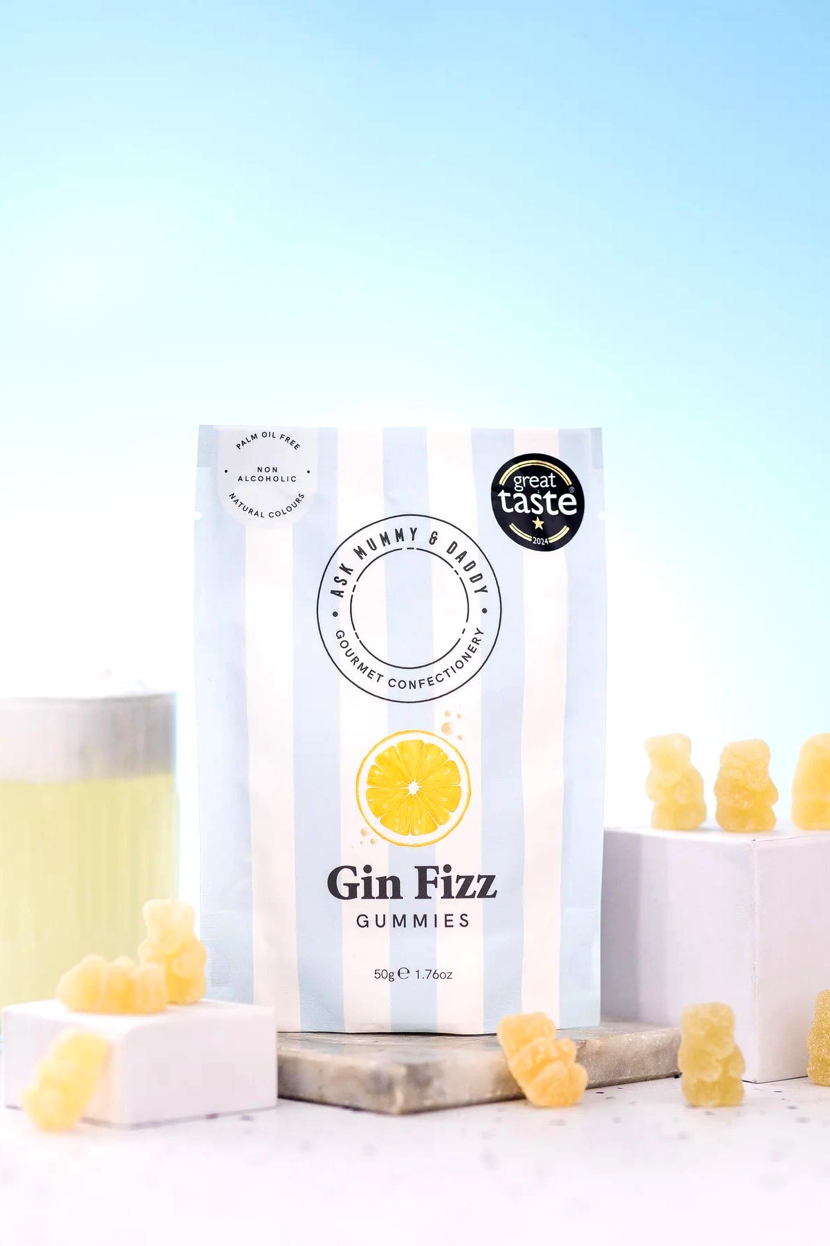 Gin Fizz gourmet gummies by Ask Mummy And Daddy!