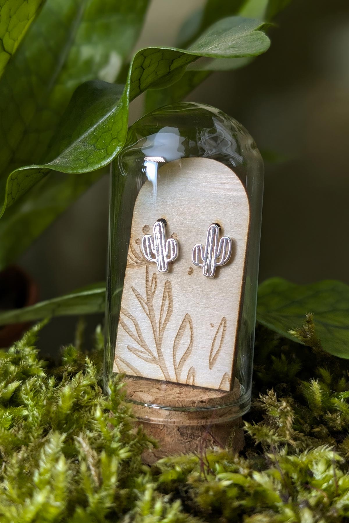 Cactus sterling silver studs by Banksia Botanicals at Urban Wild