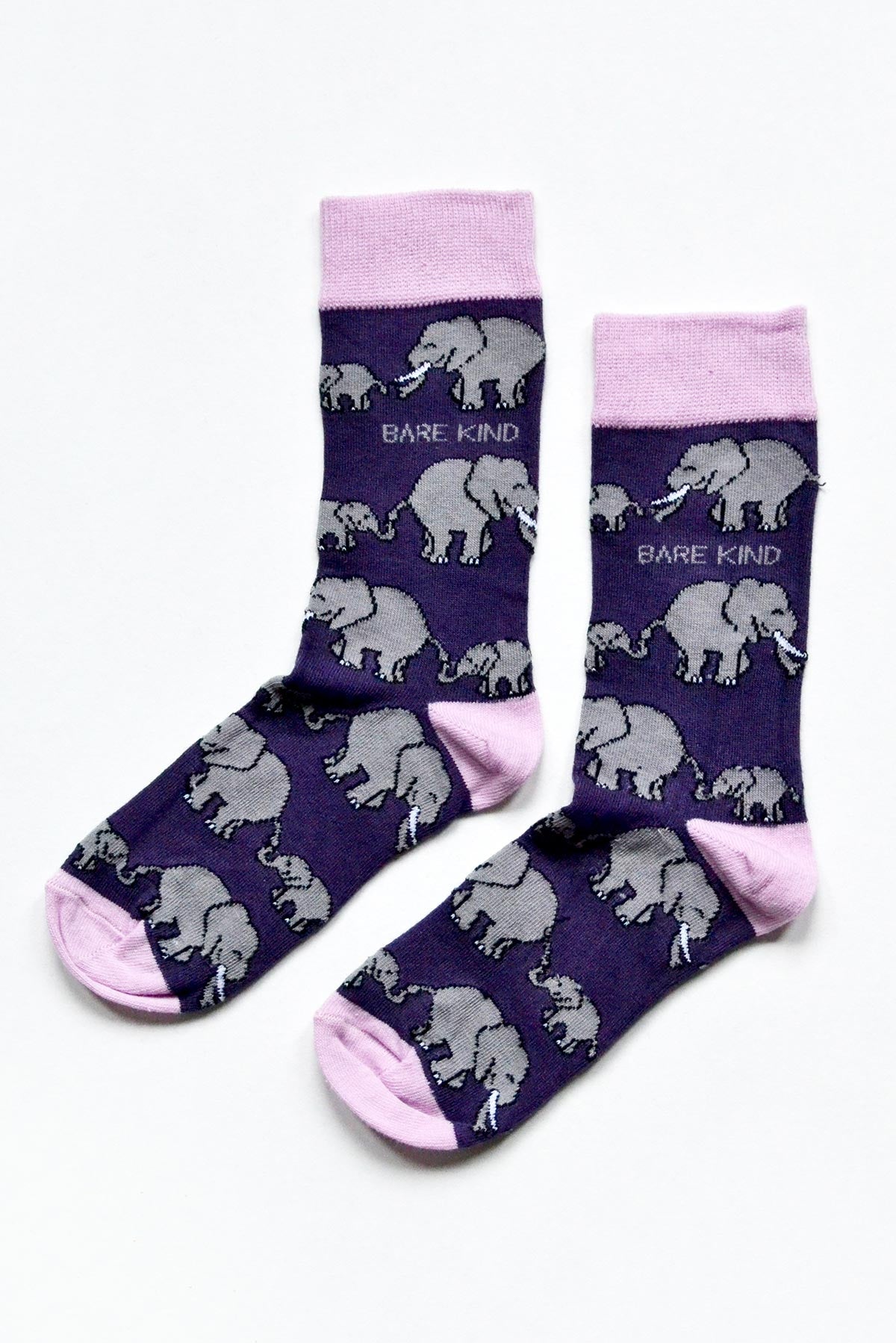 Bare Kind Save the Elephants Bamboo Socks with elephant design