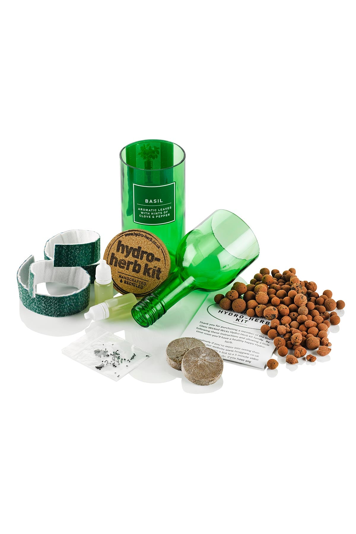 Indoor basil growing kit for the kitchen