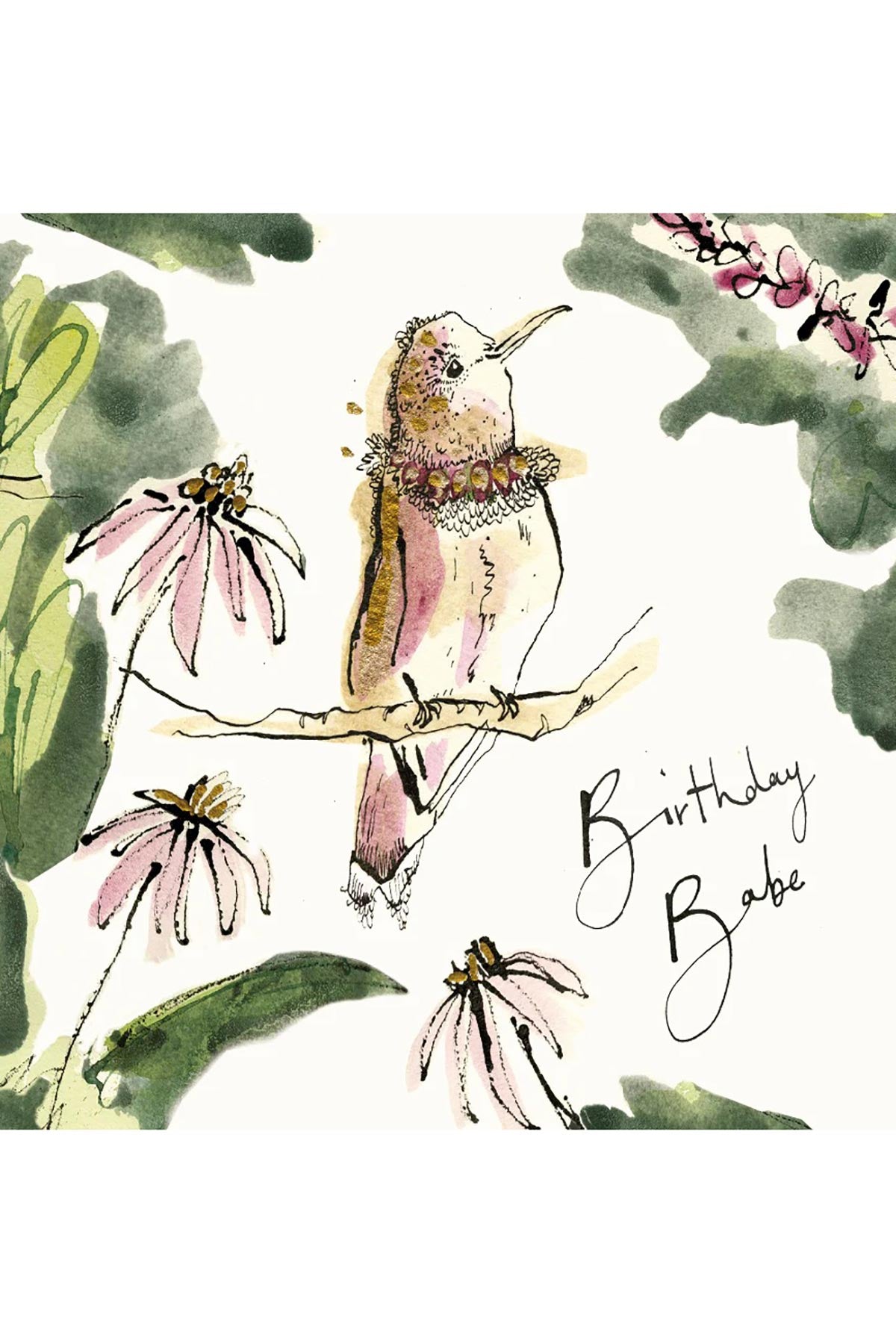 Birthday Babe illustrated greeting card by Anna Wright