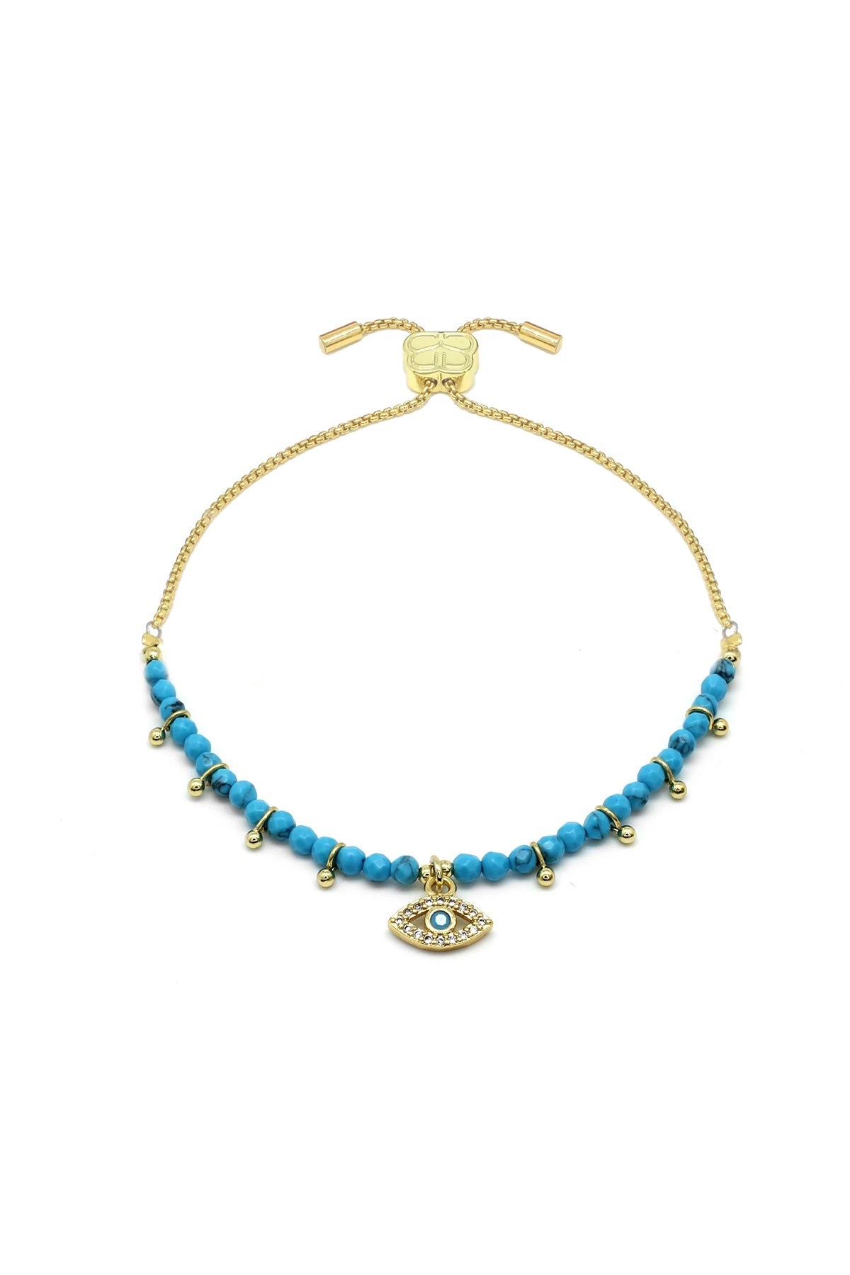 Blue evil eye charm bracelet