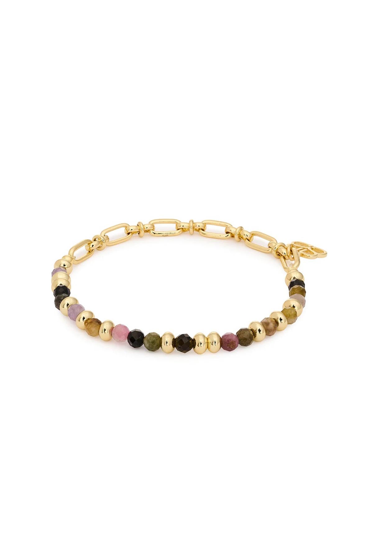 Boho Betty Dahlia Tourmaline Gold Beaded Bracelet