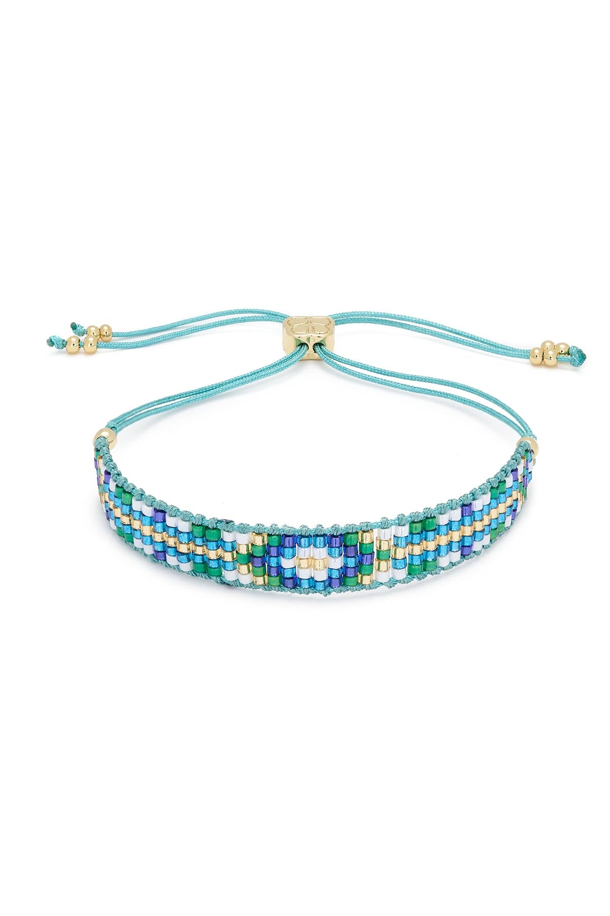 Aqua beaded friendship bracelet