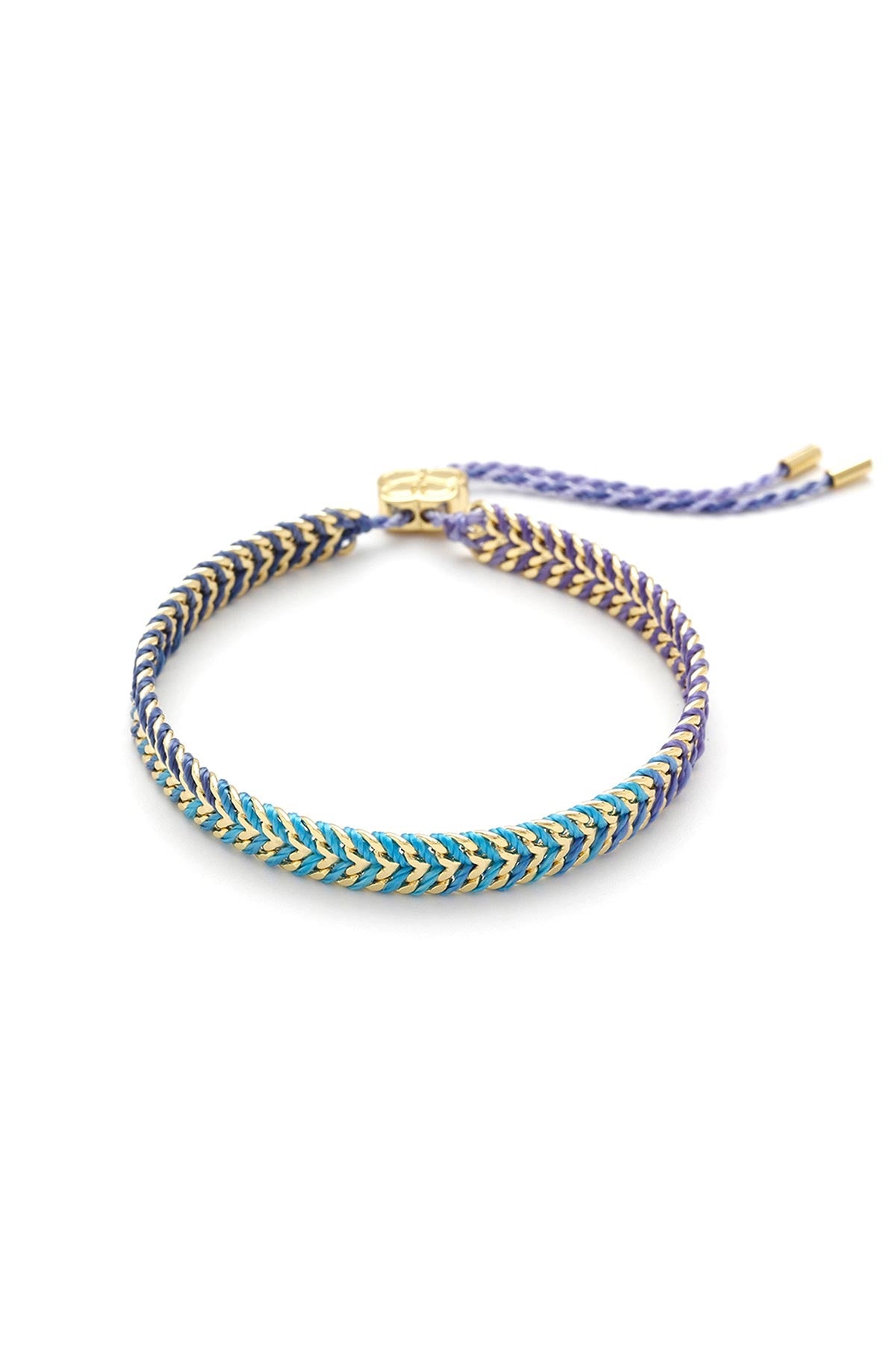 Blue ombré woven gold bracelet