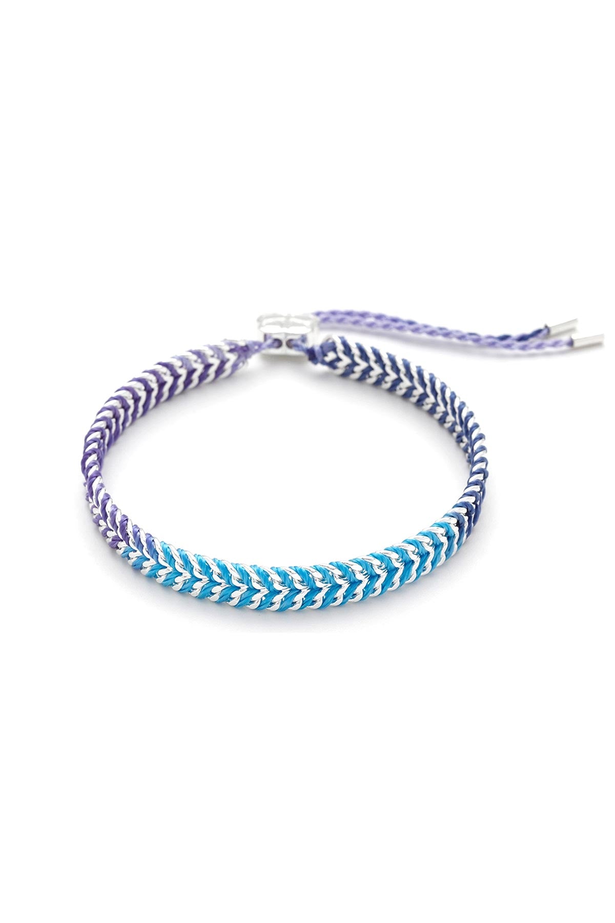 Blue ombré silver woven bracelet
