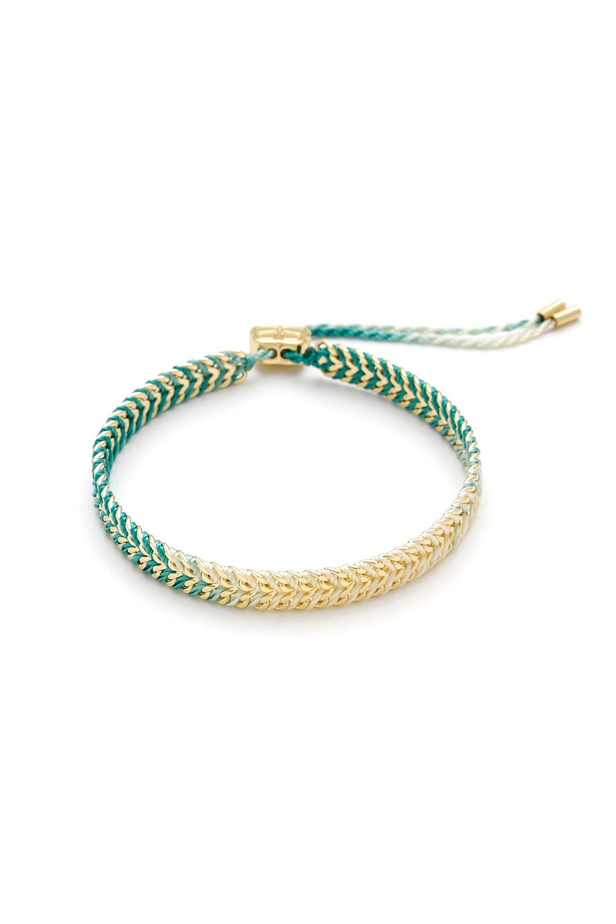 Turquoise ombré gold woven bracelet