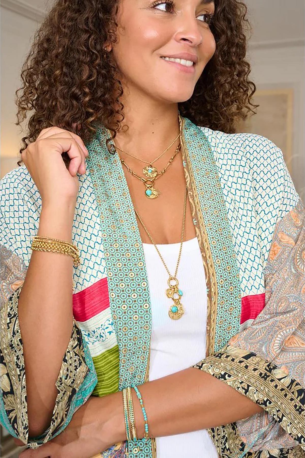 Bohemian detachable charm necklace