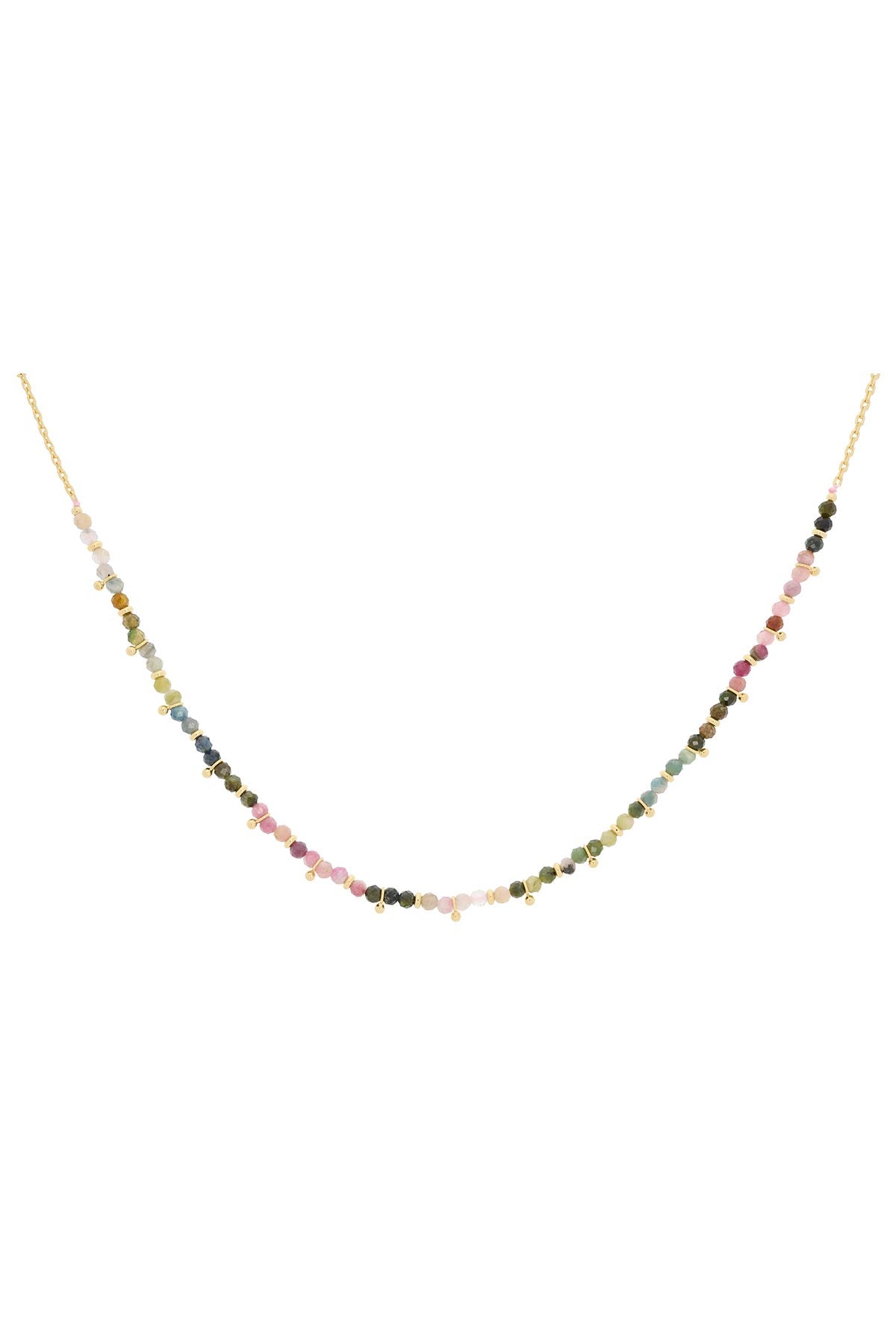 Boho Betty Salus tourmaline gold necklace