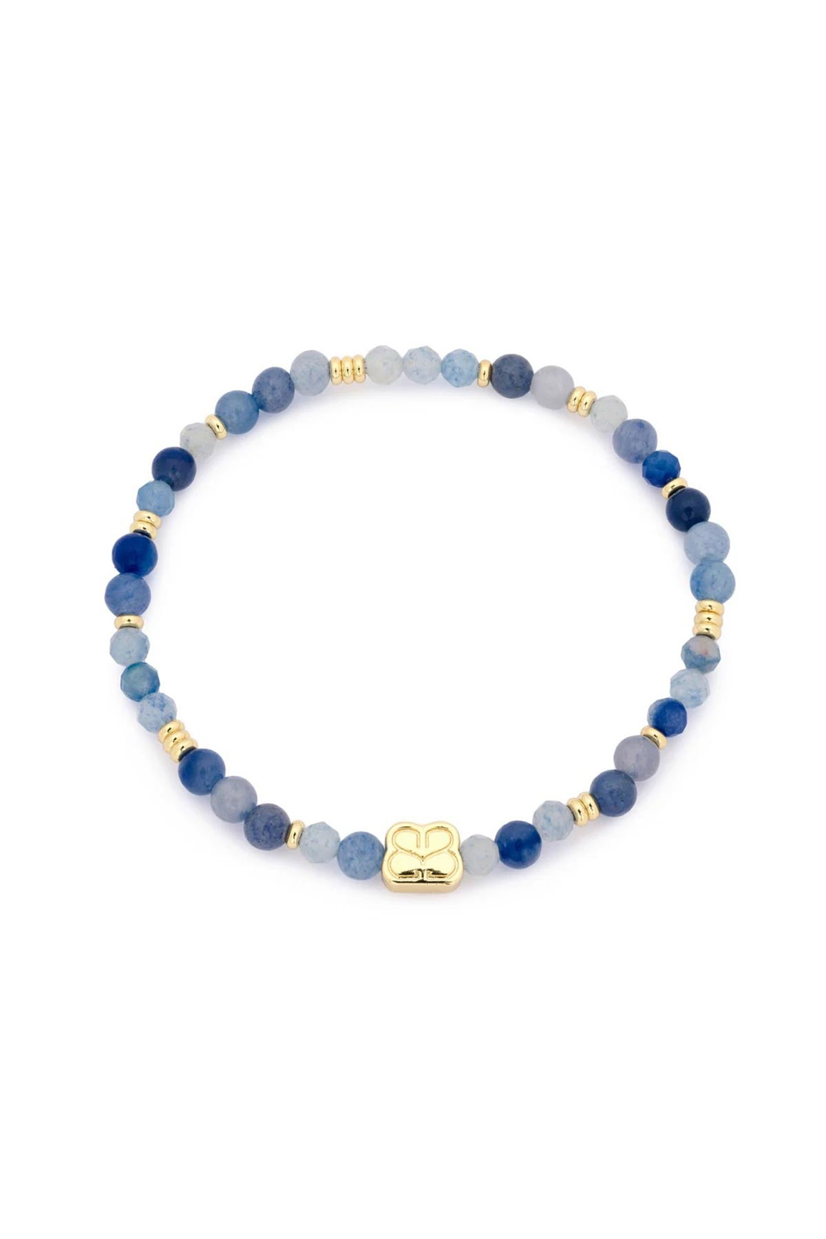 Gold and blue aventurine stretch bracelet