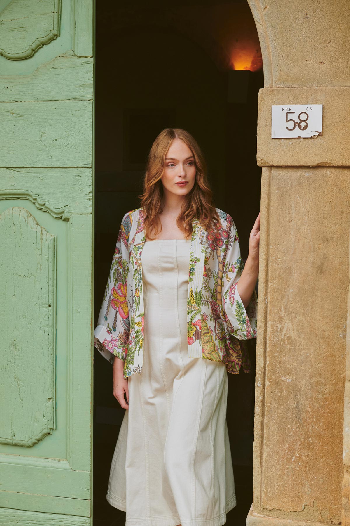 Boho Garden Ecru kimono by One Hundred Stars at Urban Wild