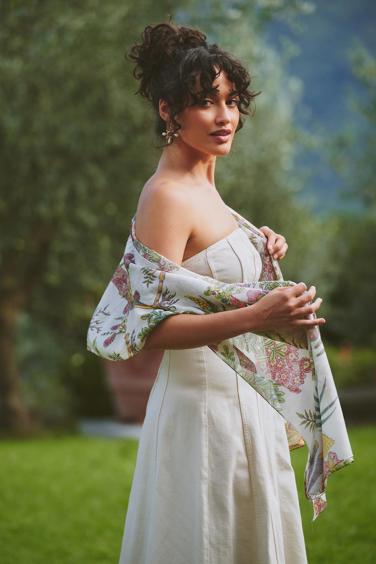 Boho Garden Ecru scarf by One Hundred Stars at Urban Wild