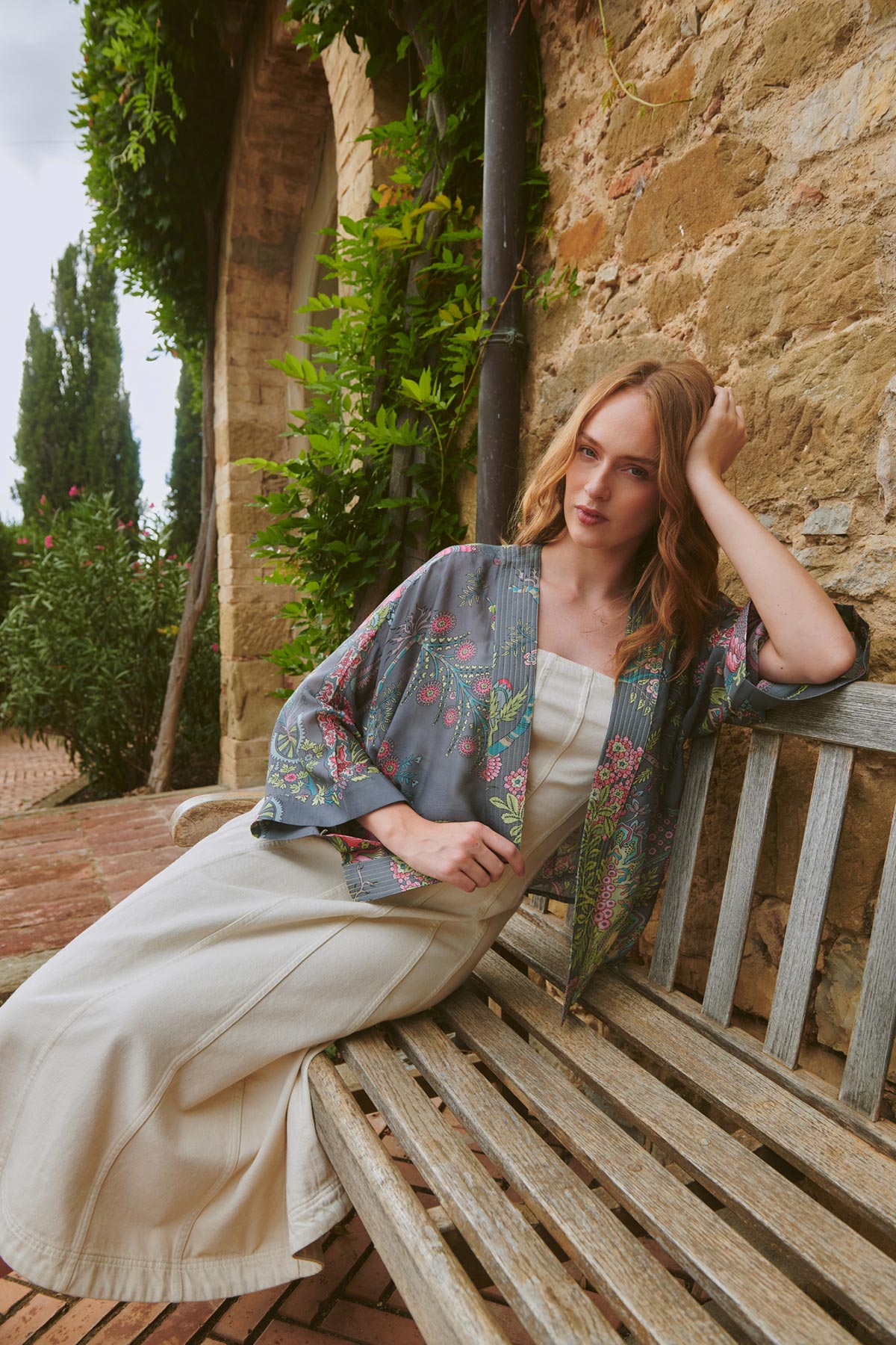 Boho Garden Grey kimono by One Hundred Stars at Urban Wild