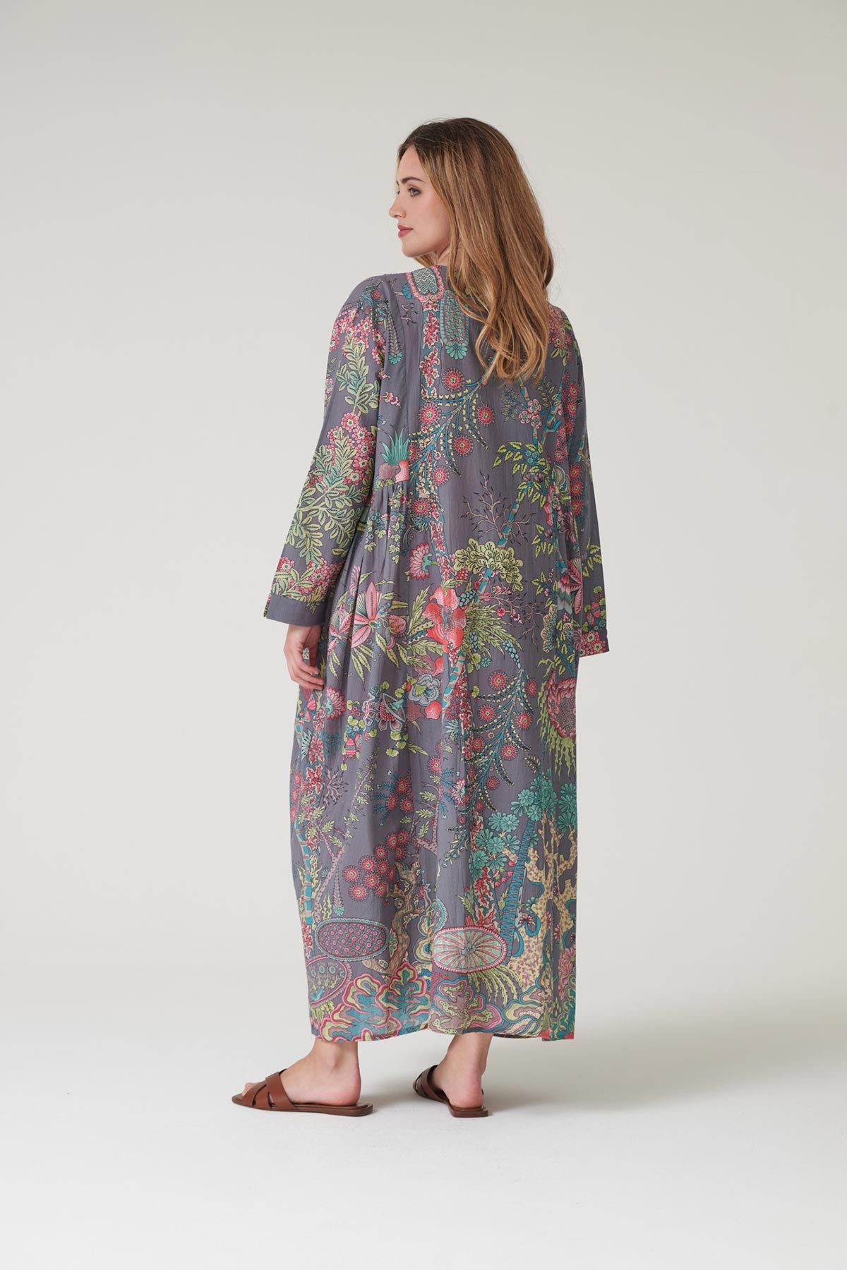 100% organic cotton pinch pleat dress