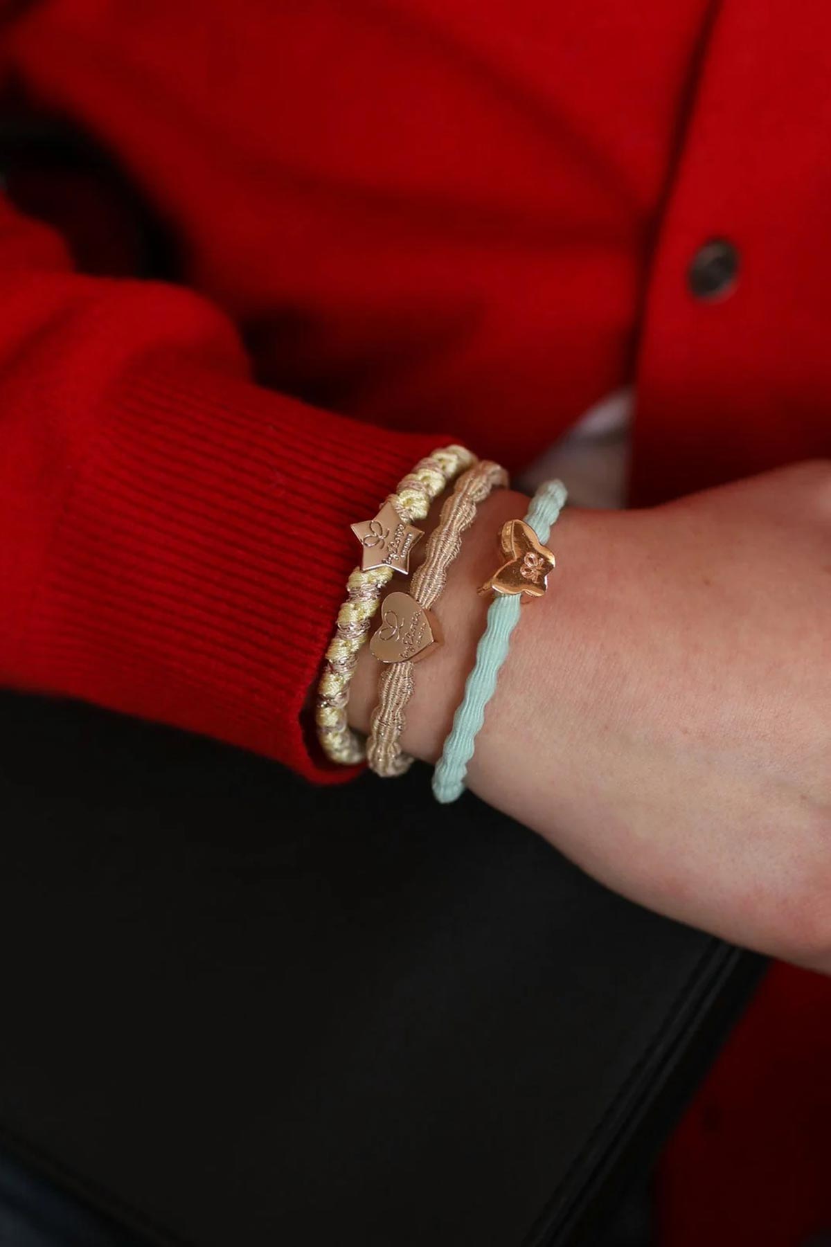 By Eloise mint Bangle Band styled on the wrist as a bracelet